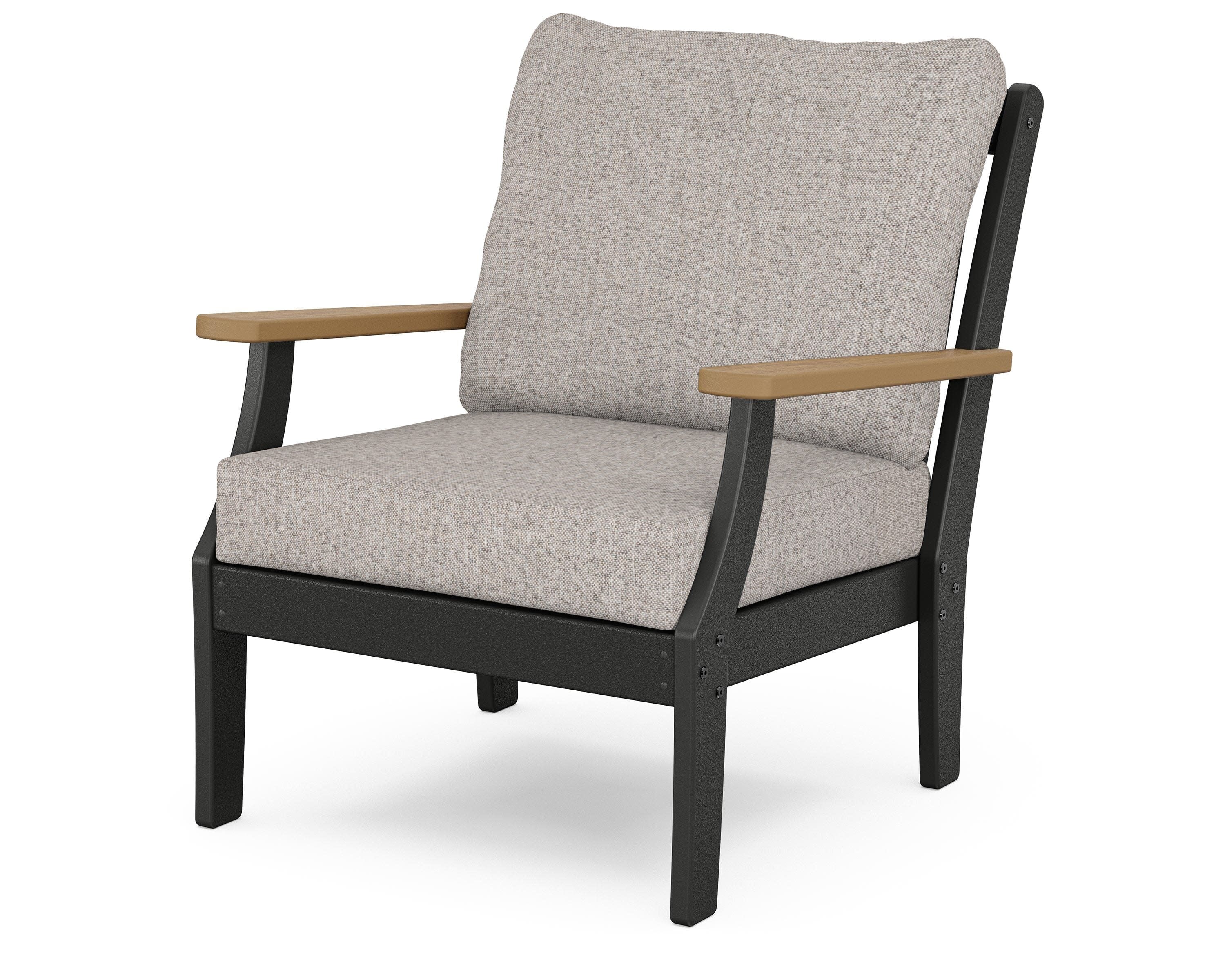 Braxton Deep Seating Chair in Black / Natural / Weathered Tweed