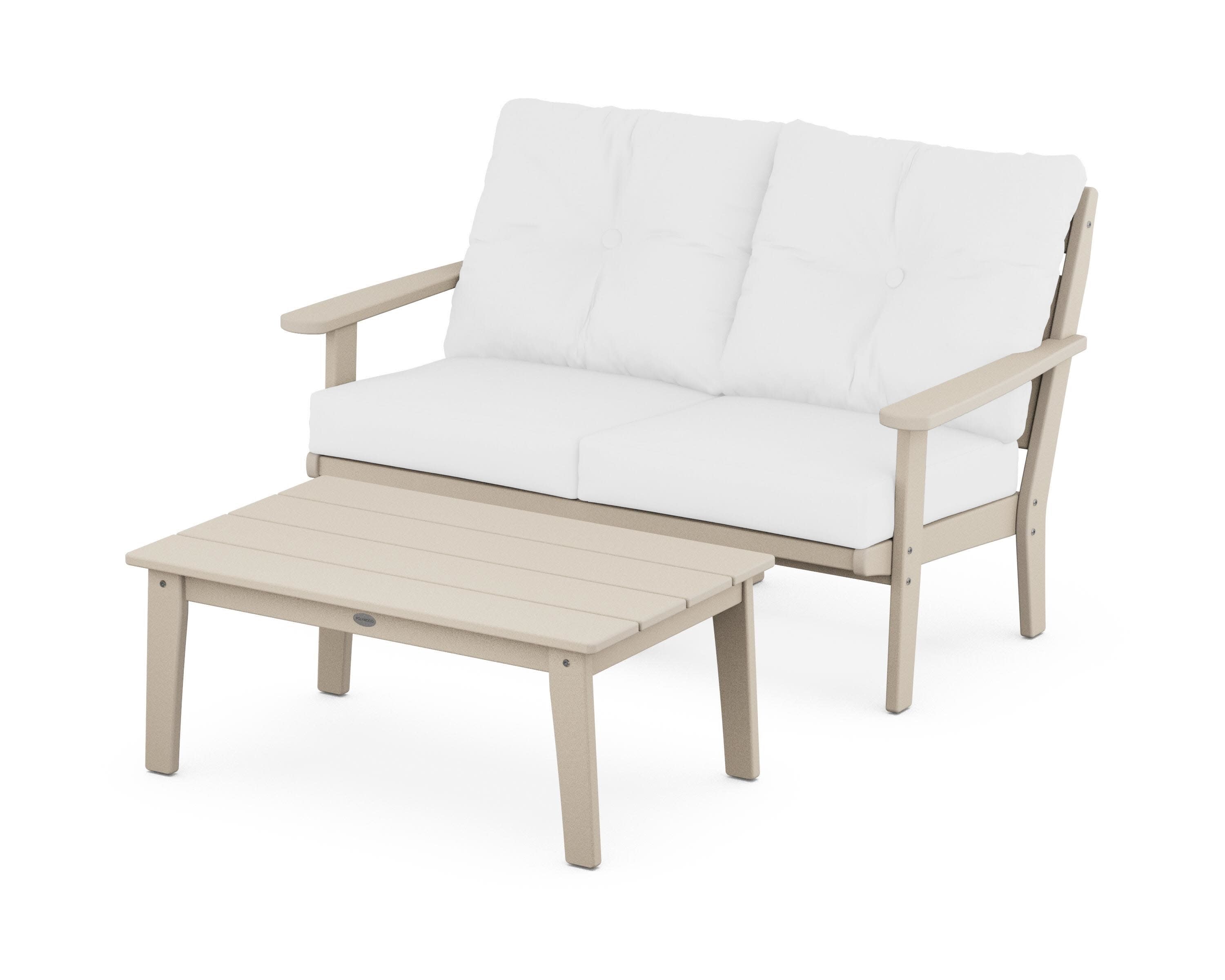 Lakeside 2-Piece Lounge Loveseat Set in Sand / Natural