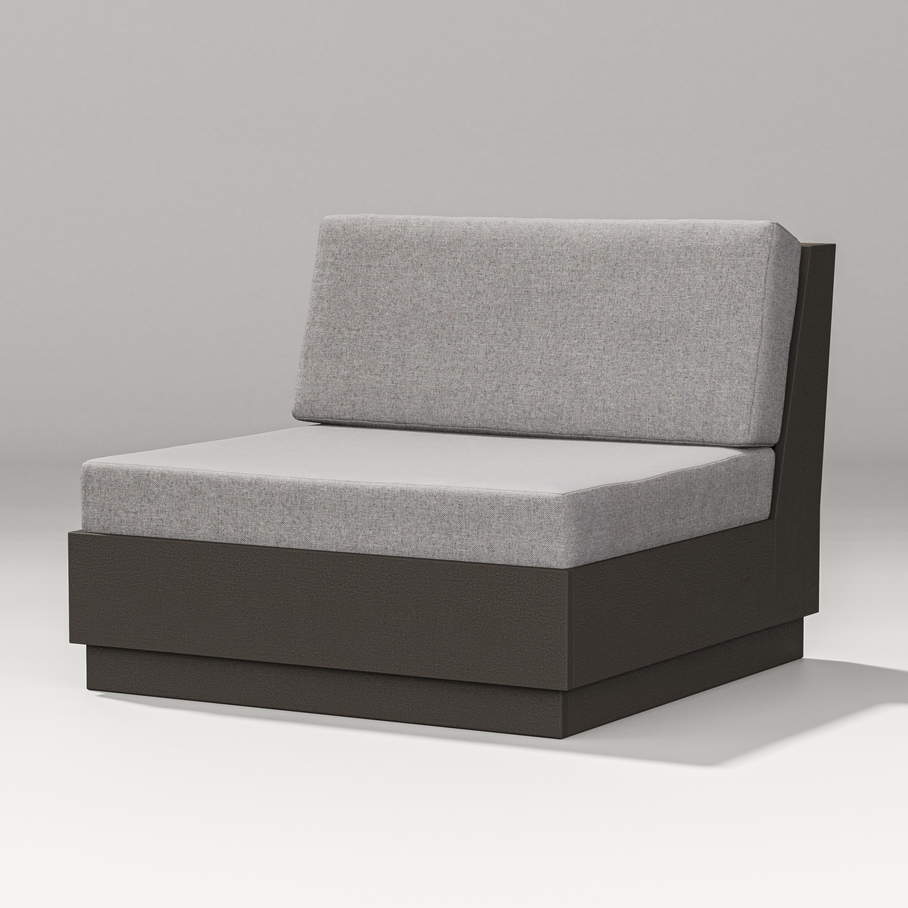 Elevate Modular Armless Chair in Vintage Coffee / Grey Mist