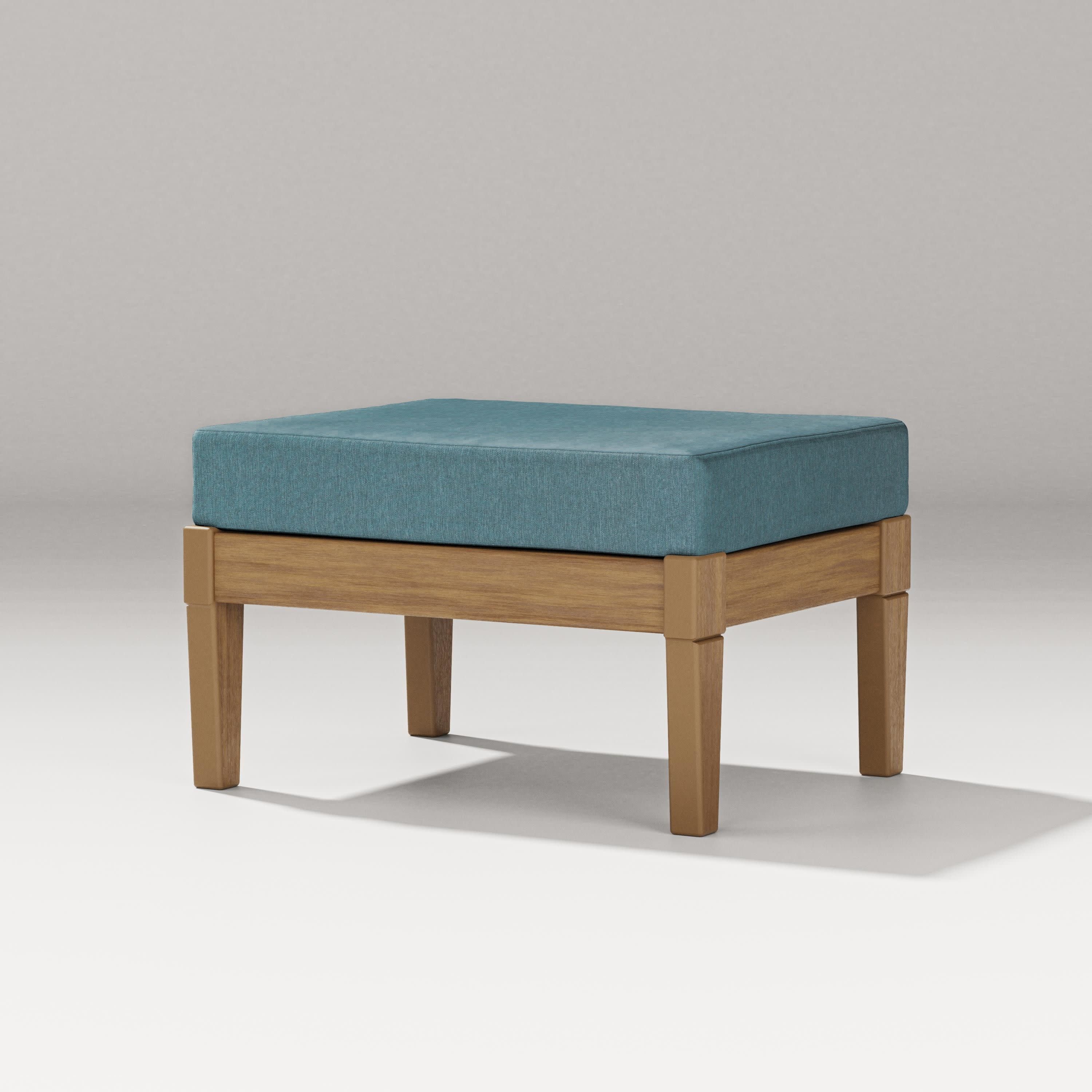 Estate Lounge Ottoman in Natural / Ocean Teal