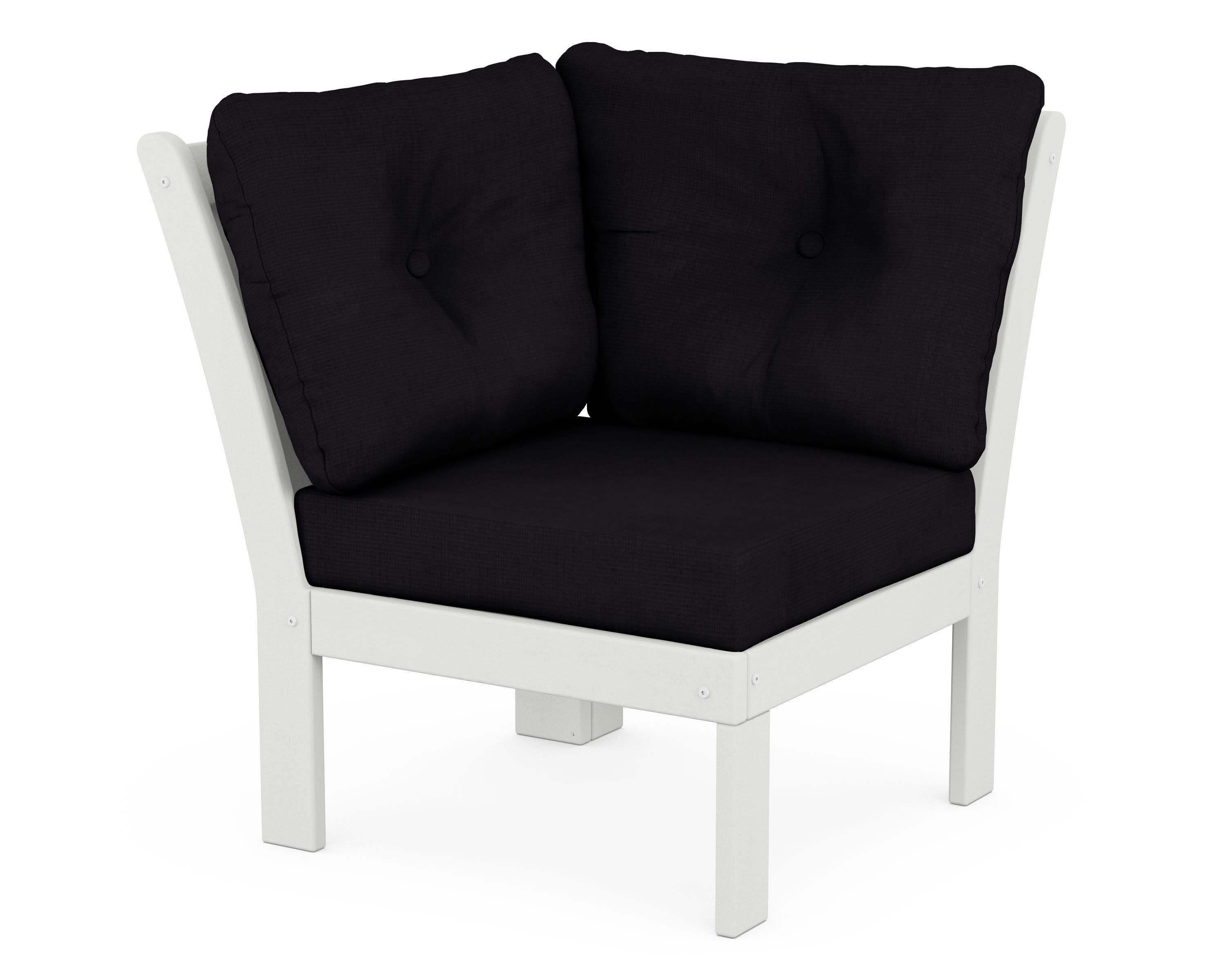 Vineyard Modular Corner Chair in Vintage White / Midnight Linen