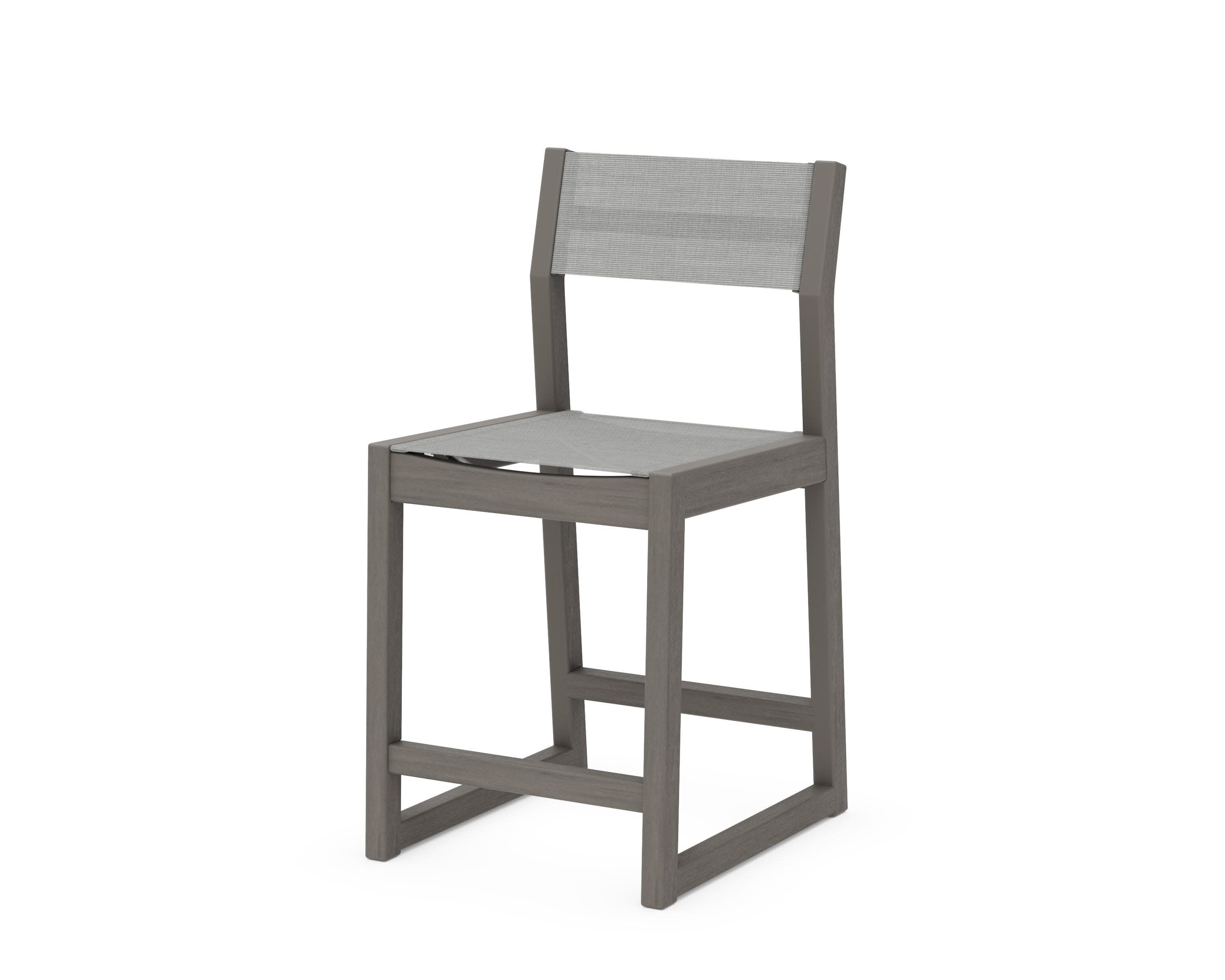 EDGE Sling Counter Side Chair in Driftwood / Metallic Sling