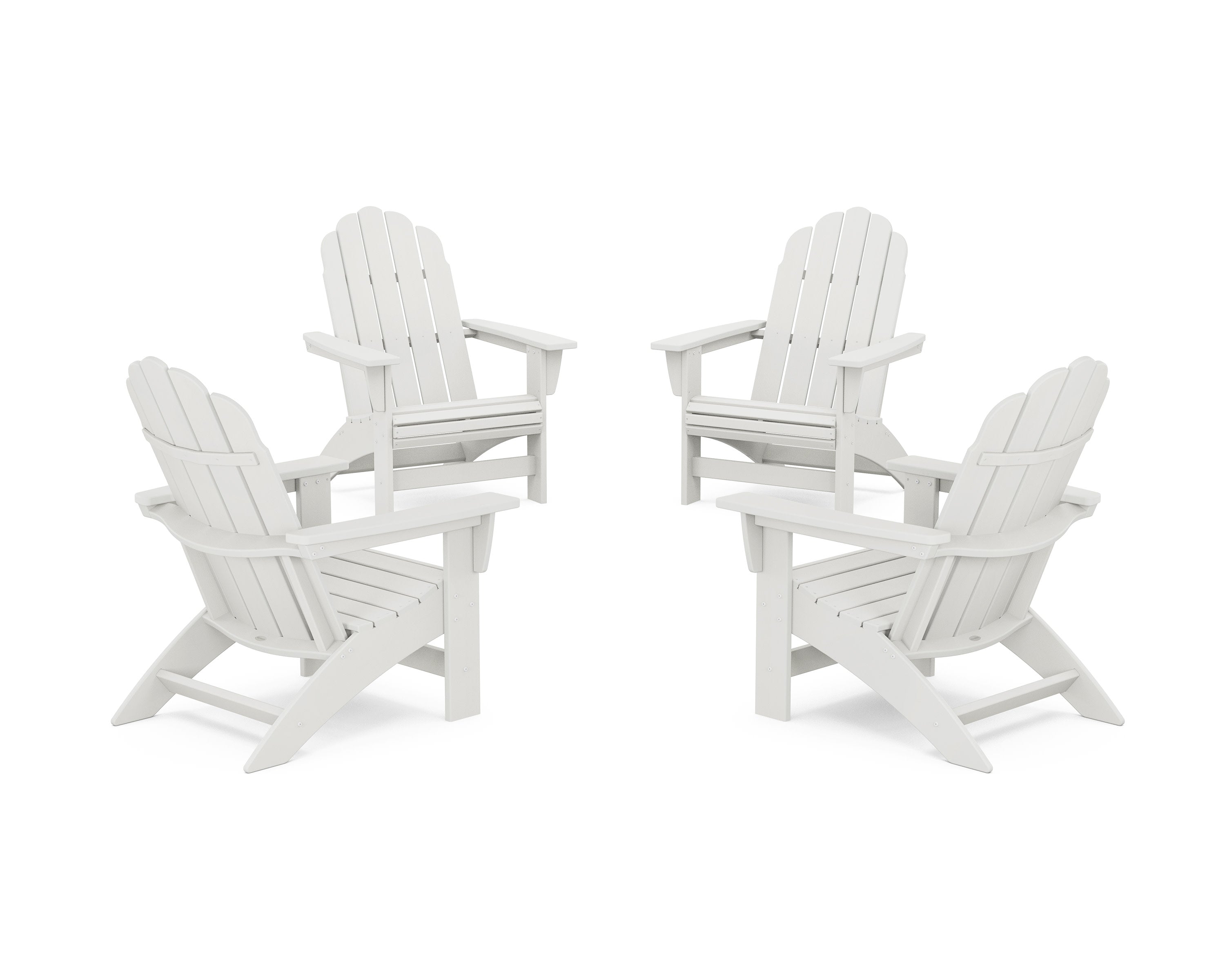 4-Piece Vineyard Grand Adirondack Chair Conversation Set in Vintage White