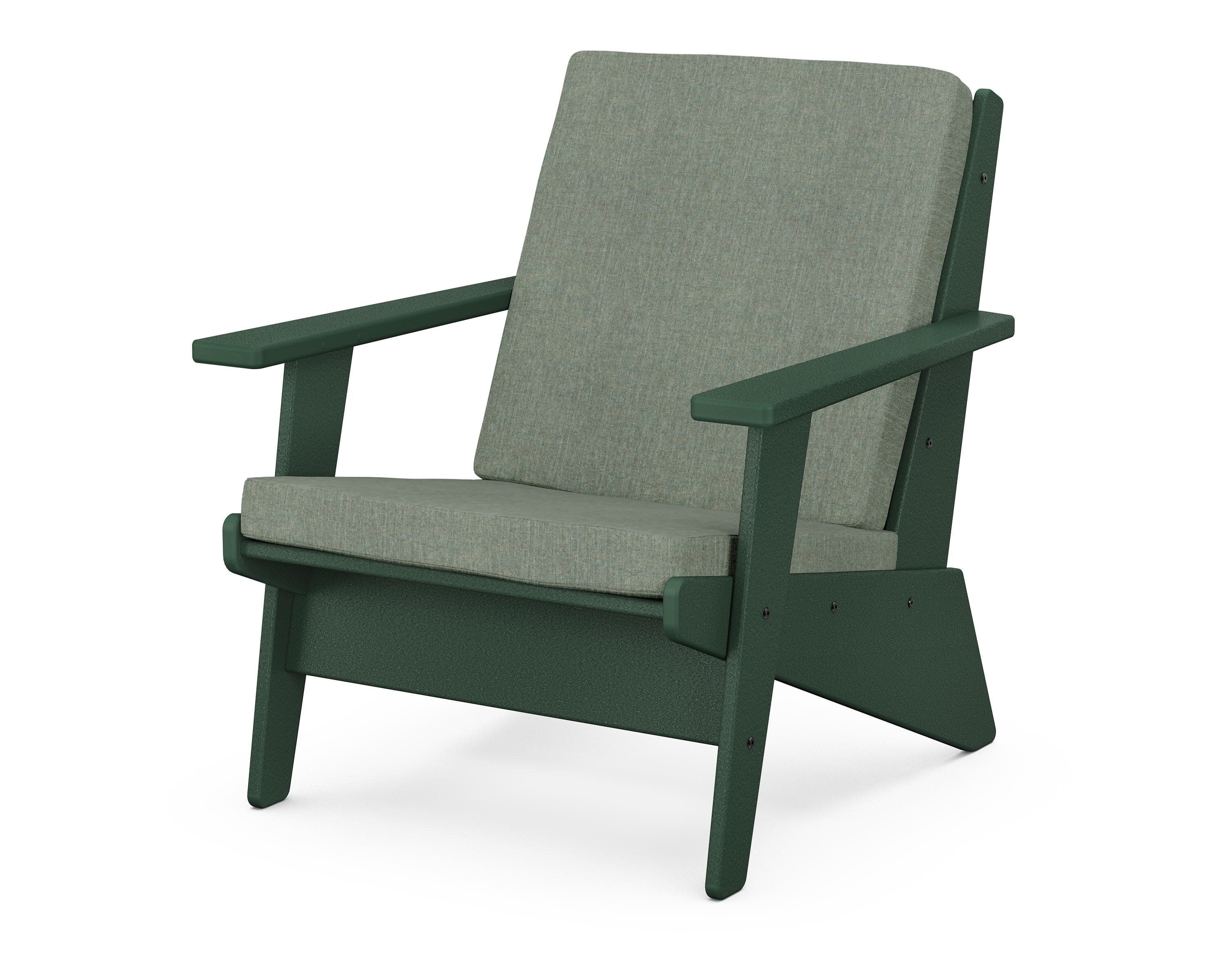 Riviera Modern Lounge Chair in Green / Cast Sage