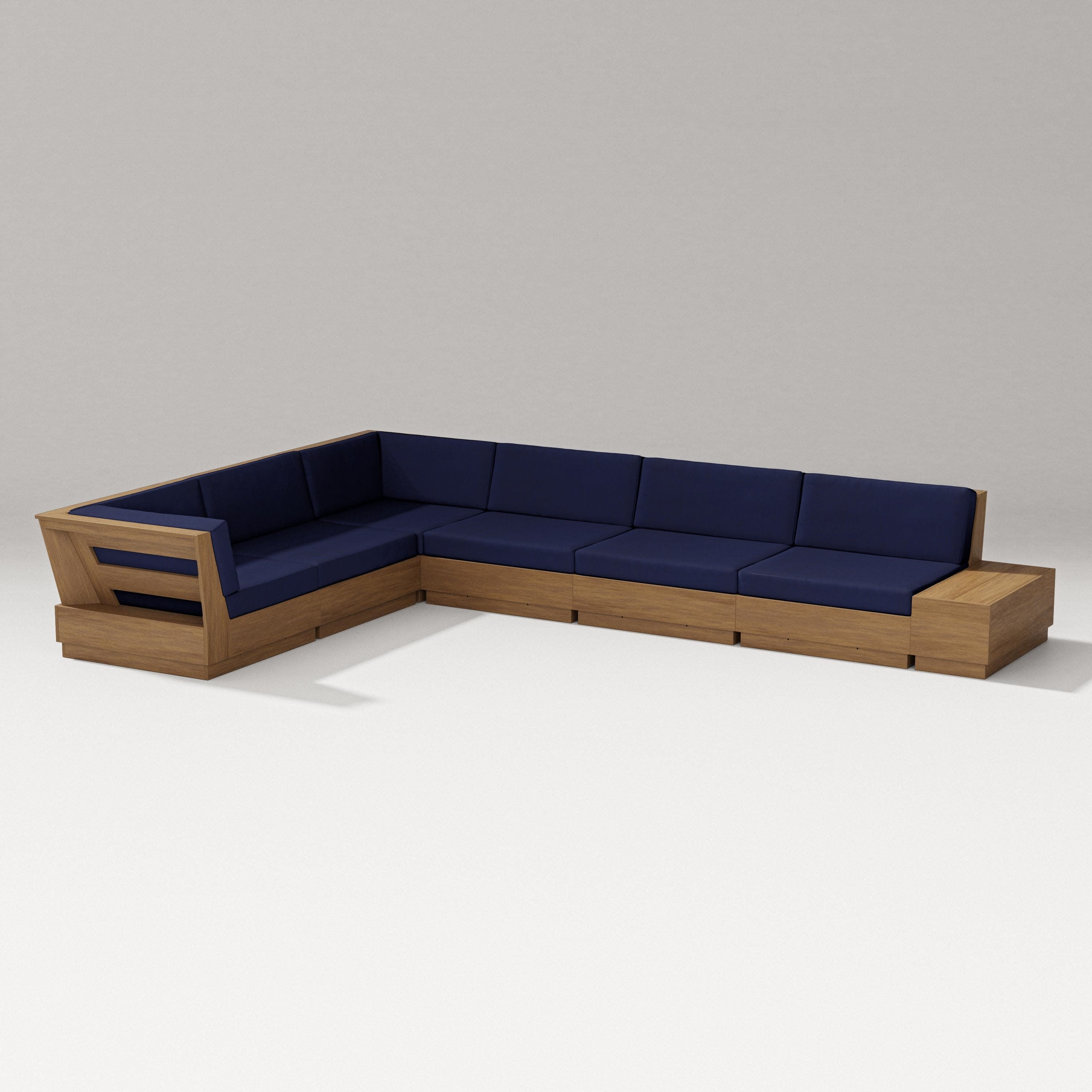 Elevate 7-Piece Corner Sectional in Natural / Navy