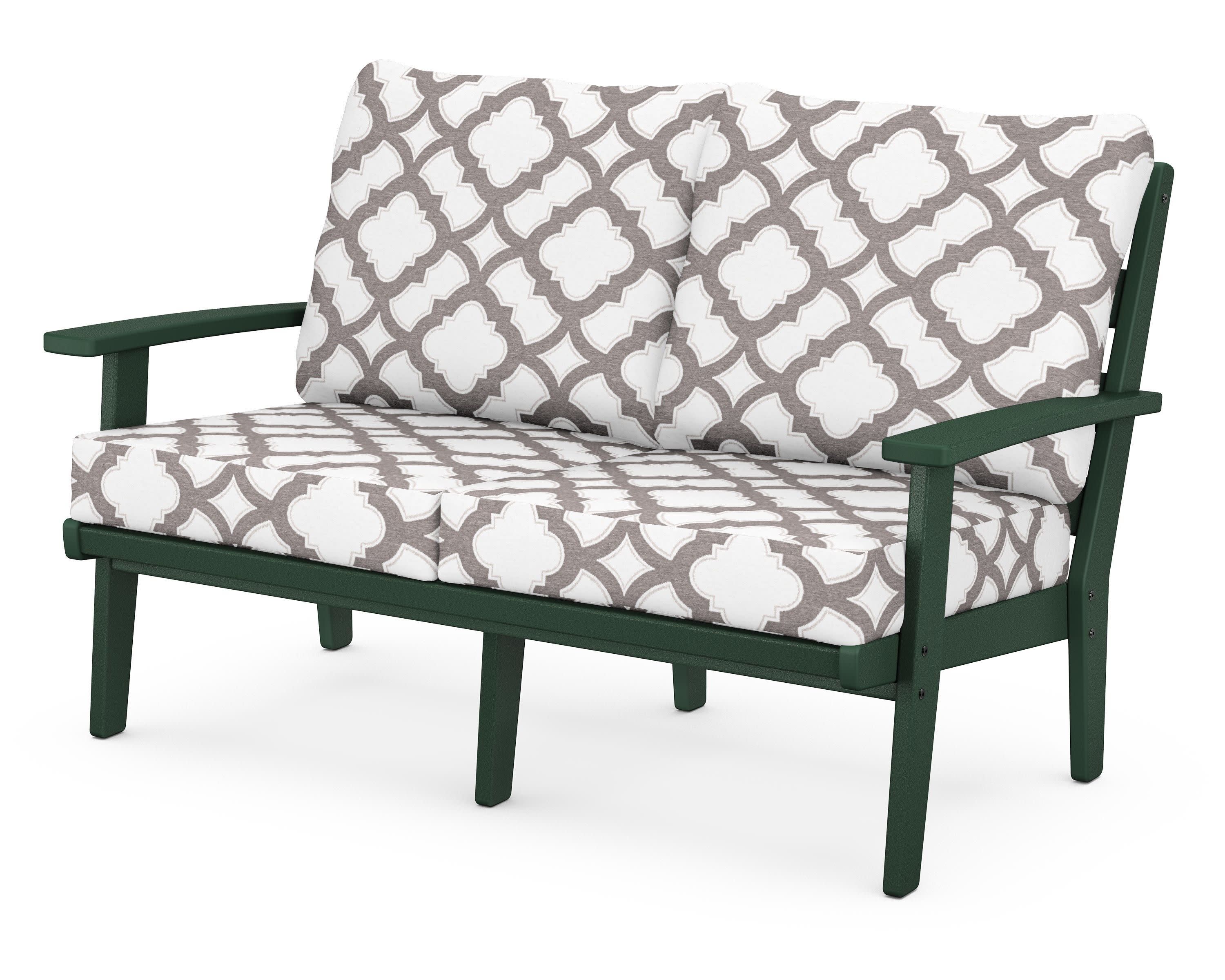 Grant Park Deep Seating Loveseat in Green / Trellis Grey Mist