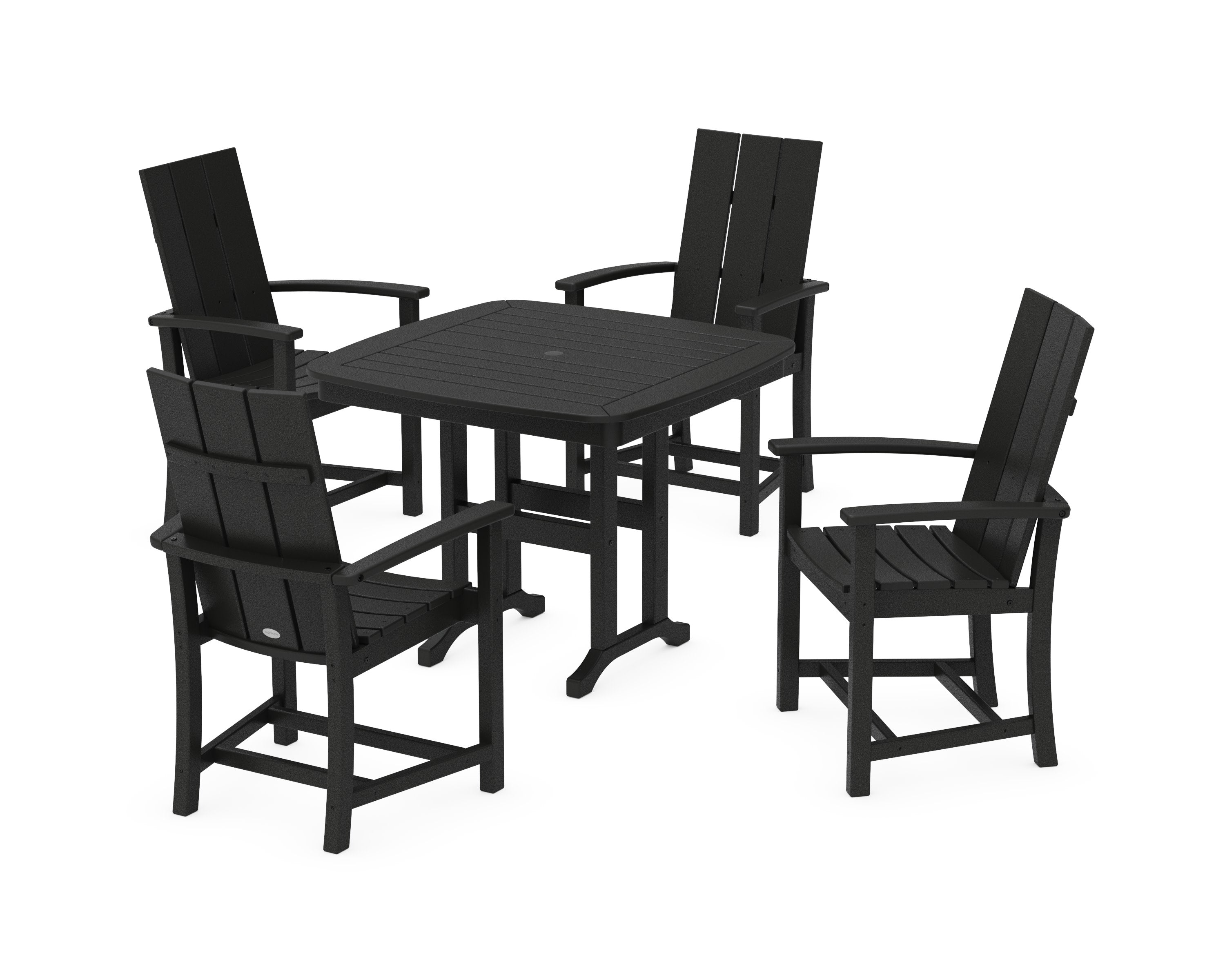 Modern Adirondack 5-Piece Dining Set in Black