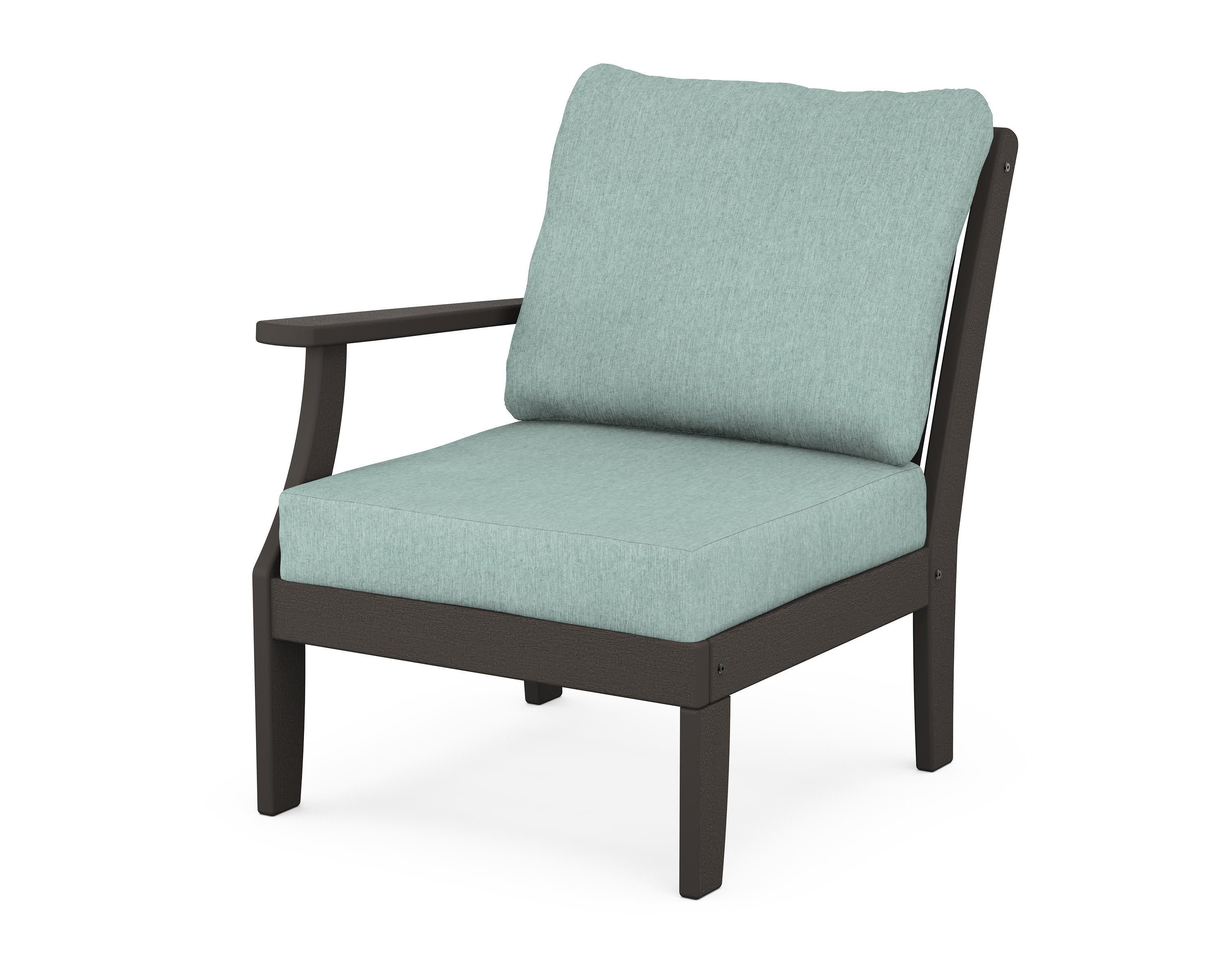 Braxton Modular Left Arm Chair in Vintage Coffee / Glacier Spa