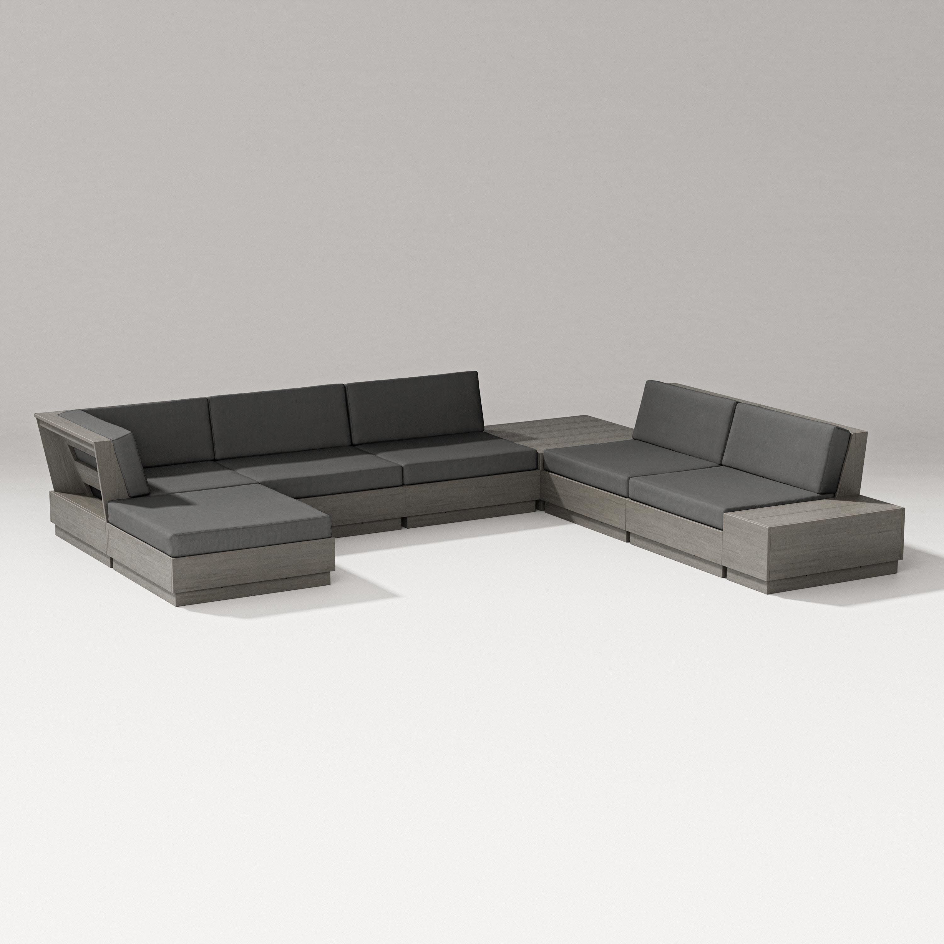 Elevate 8-Piece Corner Sectional in Driftwood / Spectrum Carbon