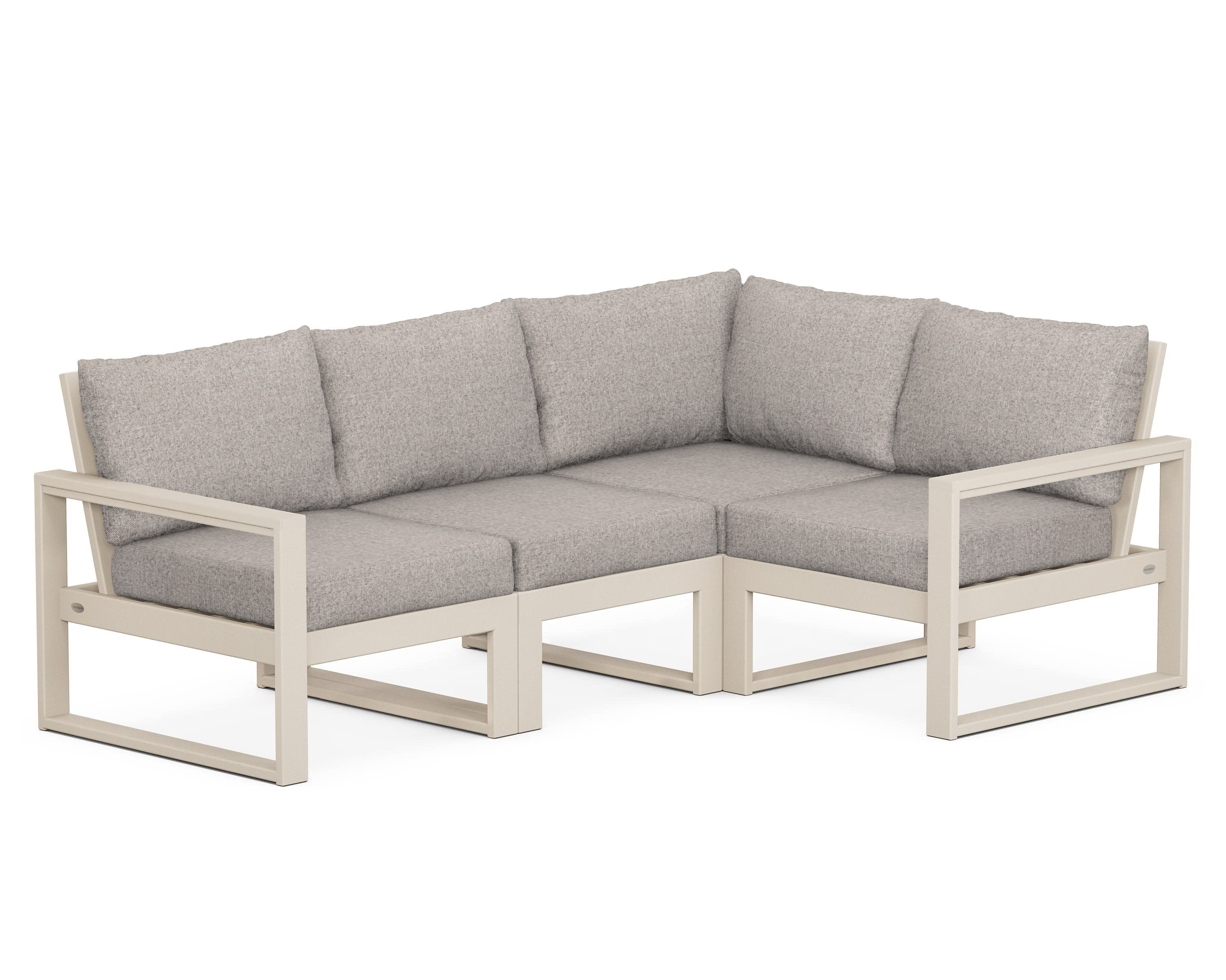 EDGE 4-Piece Modular Deep Seating Set in Sand / Weathered Tweed
