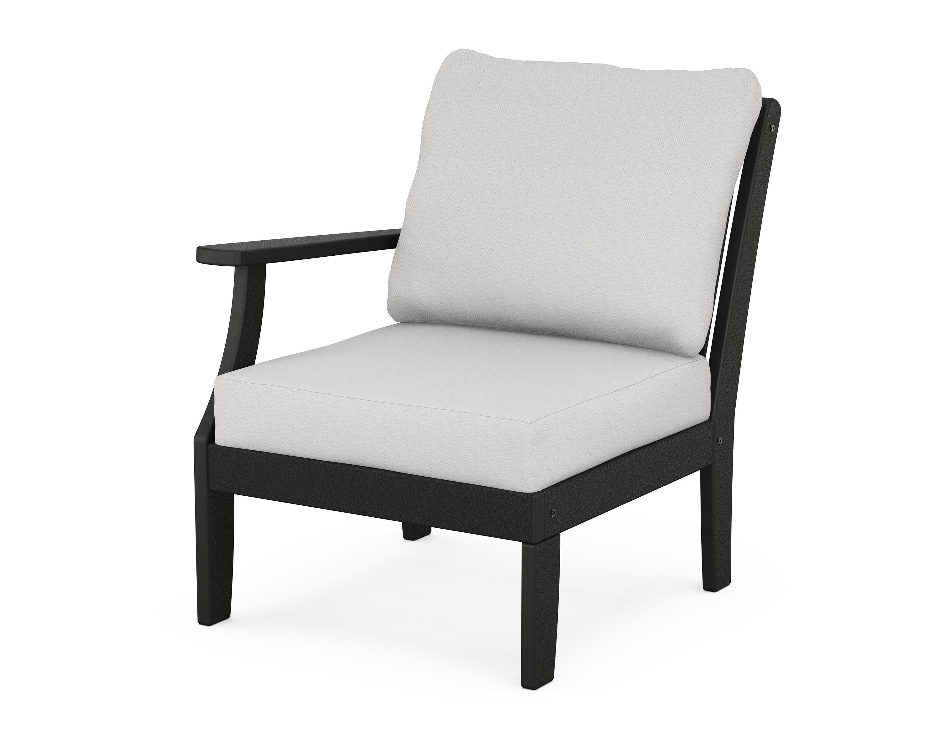 Braxton Modular Left Arm Chair in Black / Diamond in the Rough