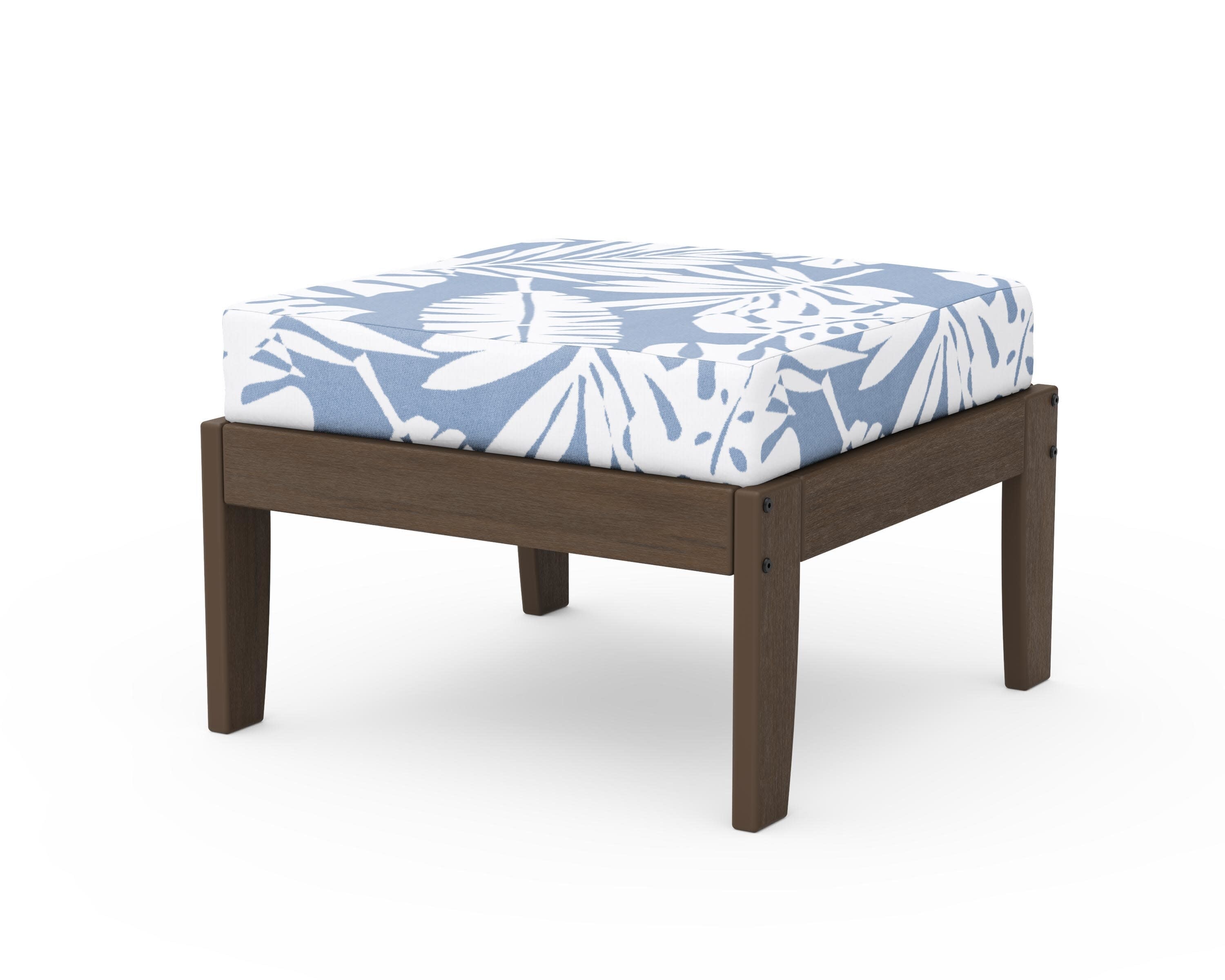 Modular Ottoman - Classic in Kona / Leaf Sky Blue