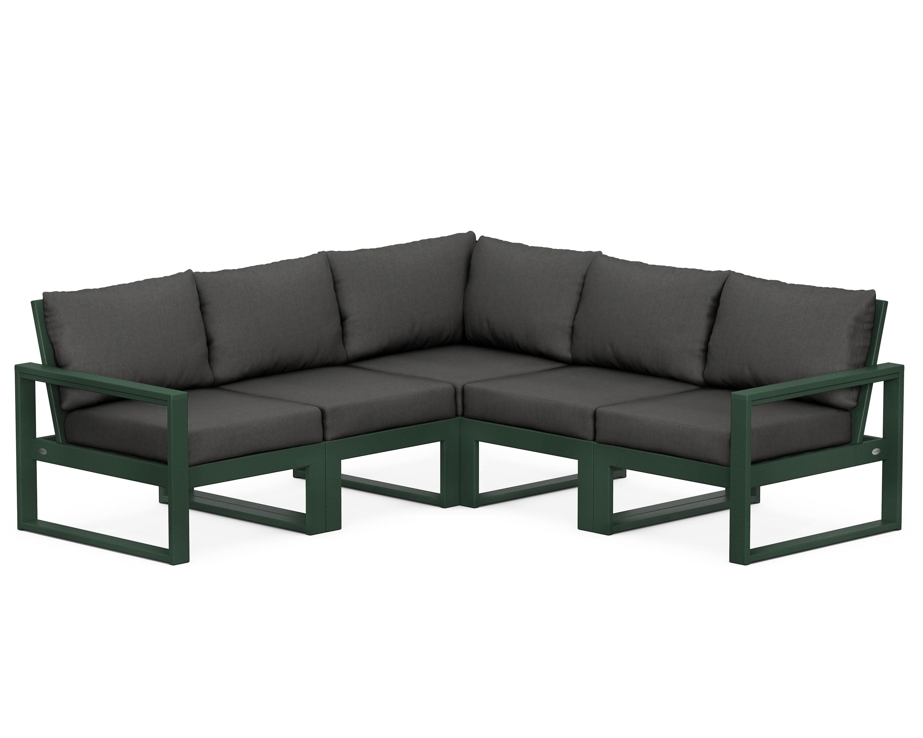 EDGE 5-Piece Modular Deep Seating Set in Green / Spectrum Carbon