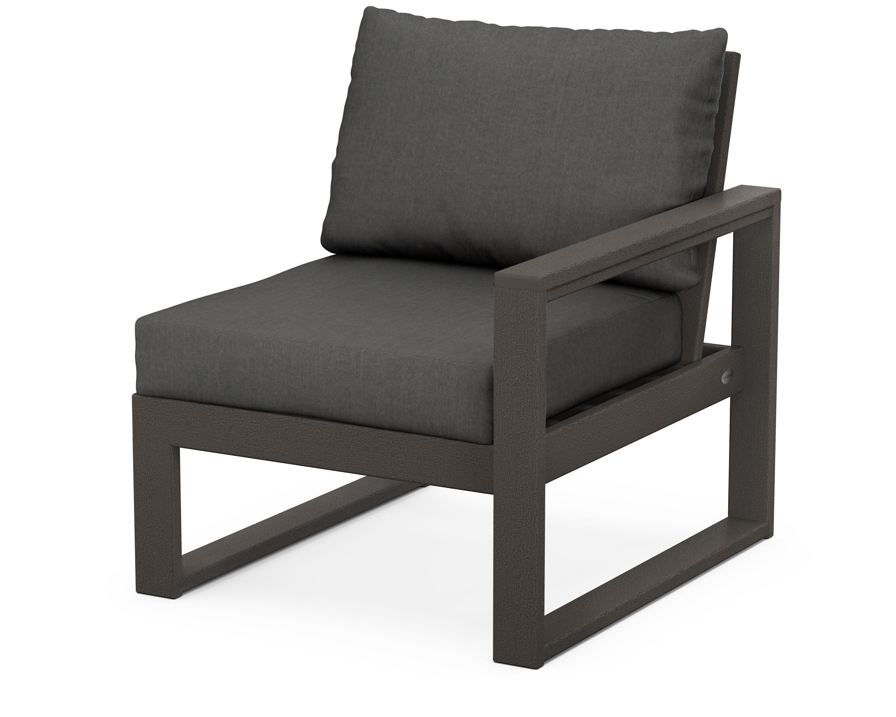 EDGE Modular Right Arm Chair in Vintage Coffee / Spectrum Carbon