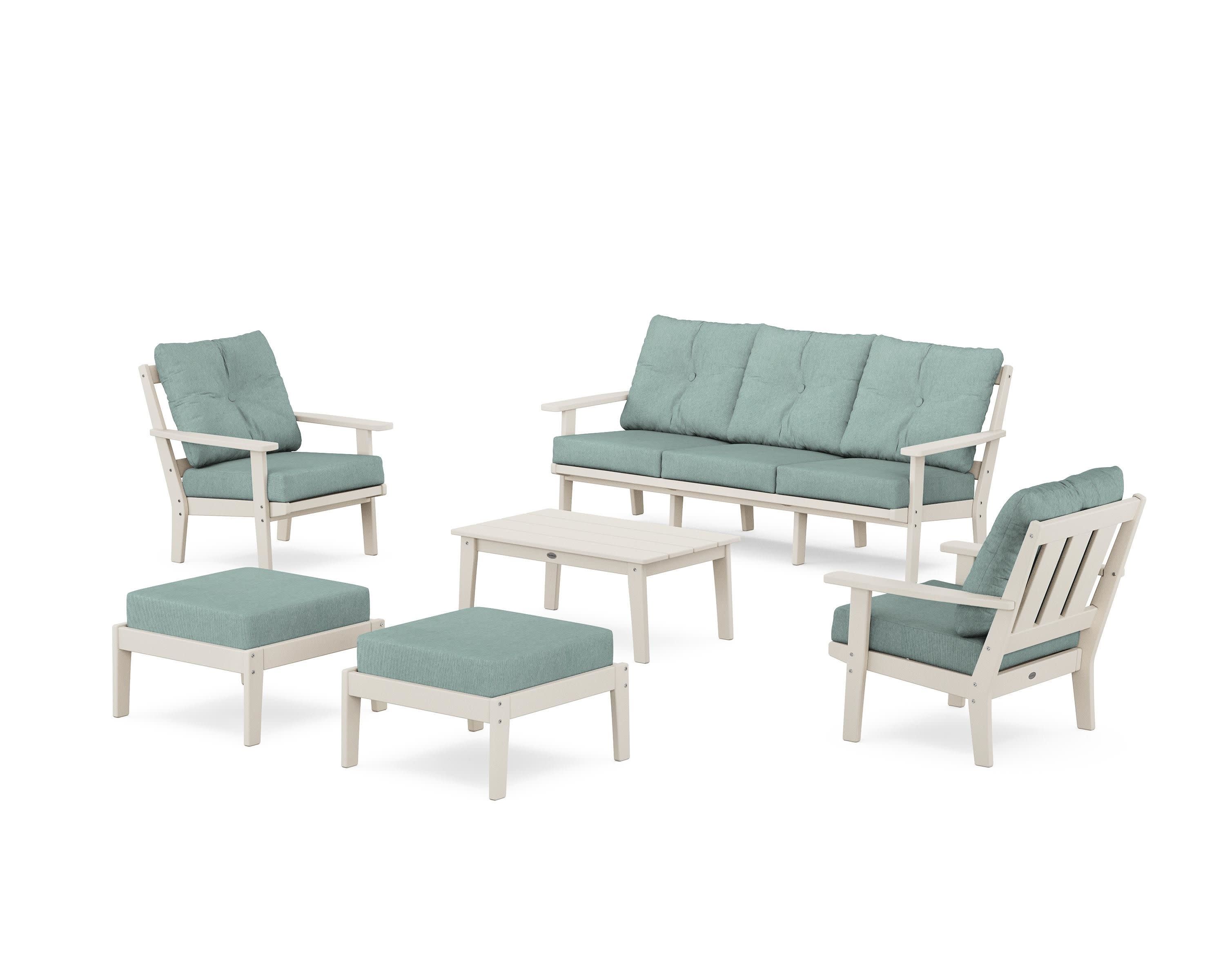 Oxford 6-Piece Lounge Sofa Set in Sand / Glacier Spa