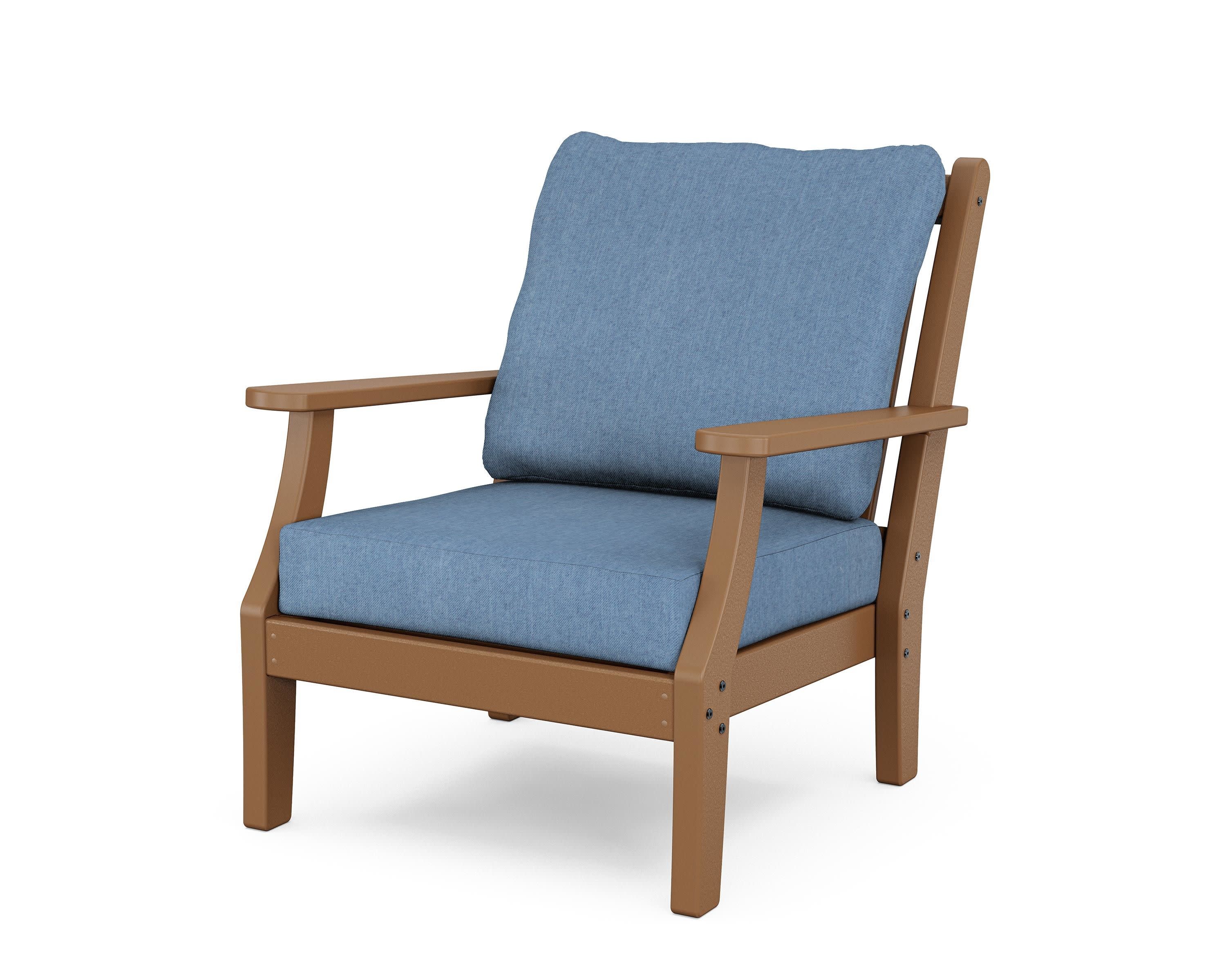 Wovendale Deep Seating Chair in Teak / Sky Blue