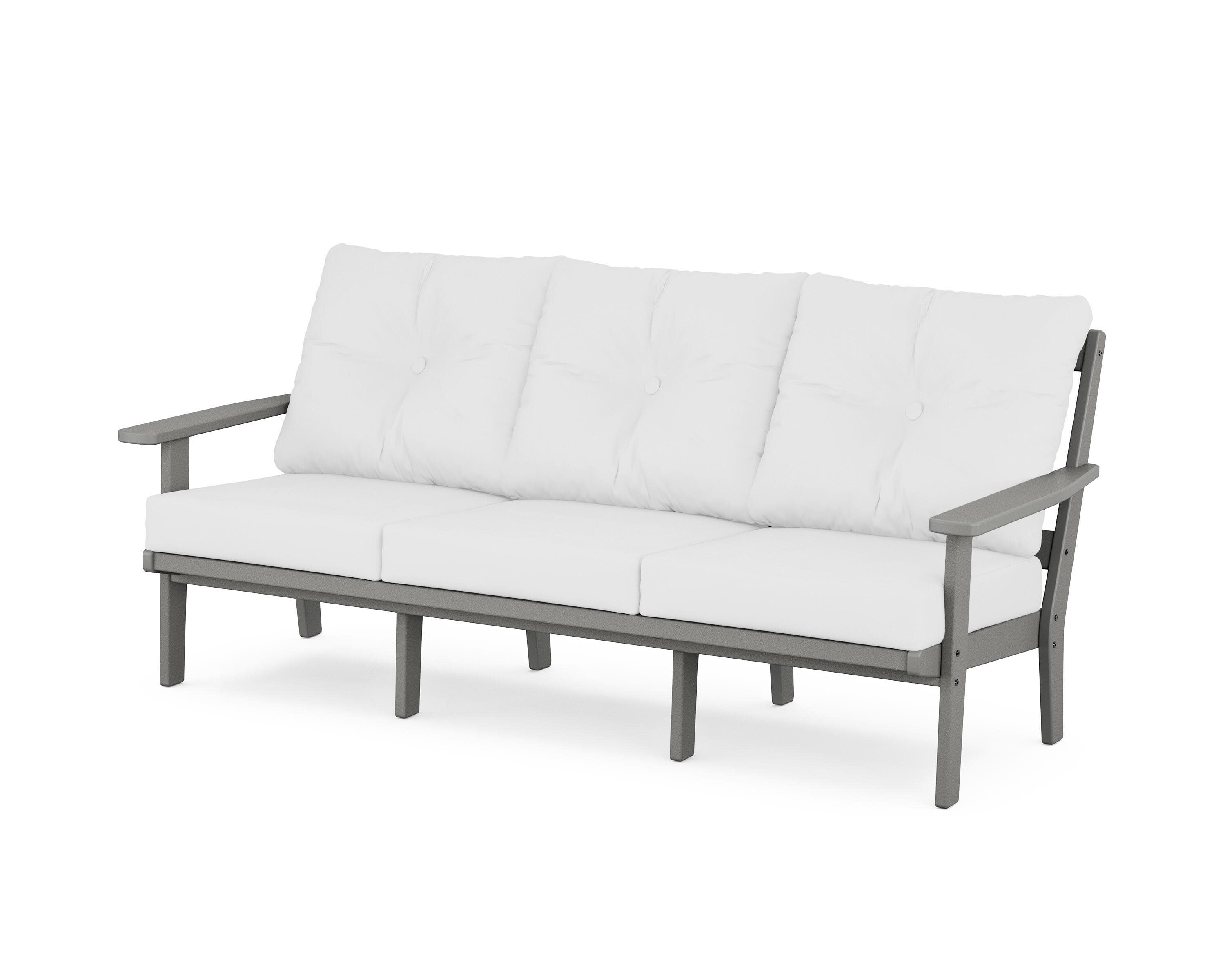 PrairieDeep Seating Sofa in Slate Grey / Natural