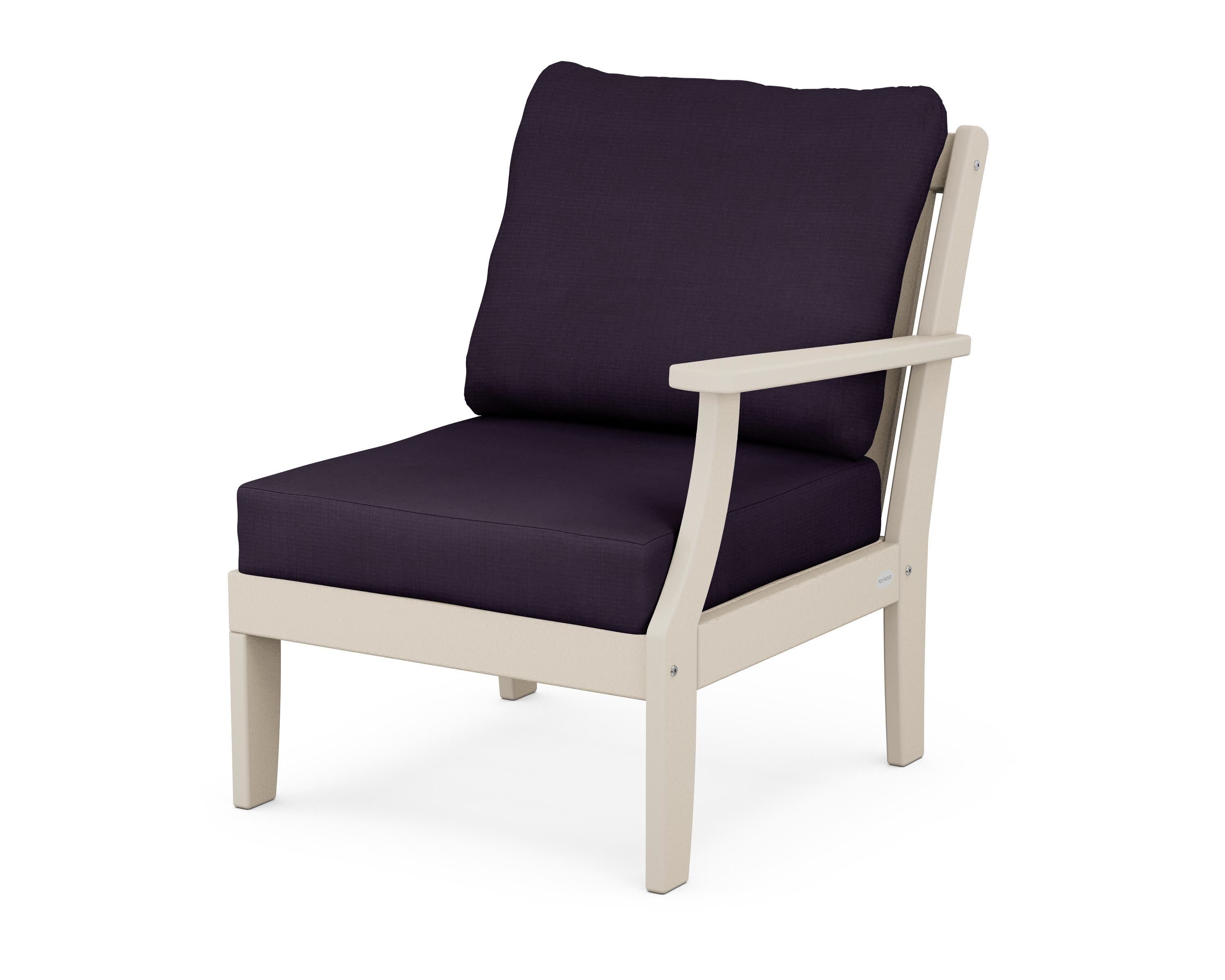 Braxton Modular Right Arm Chair in Sand / Navy Linen