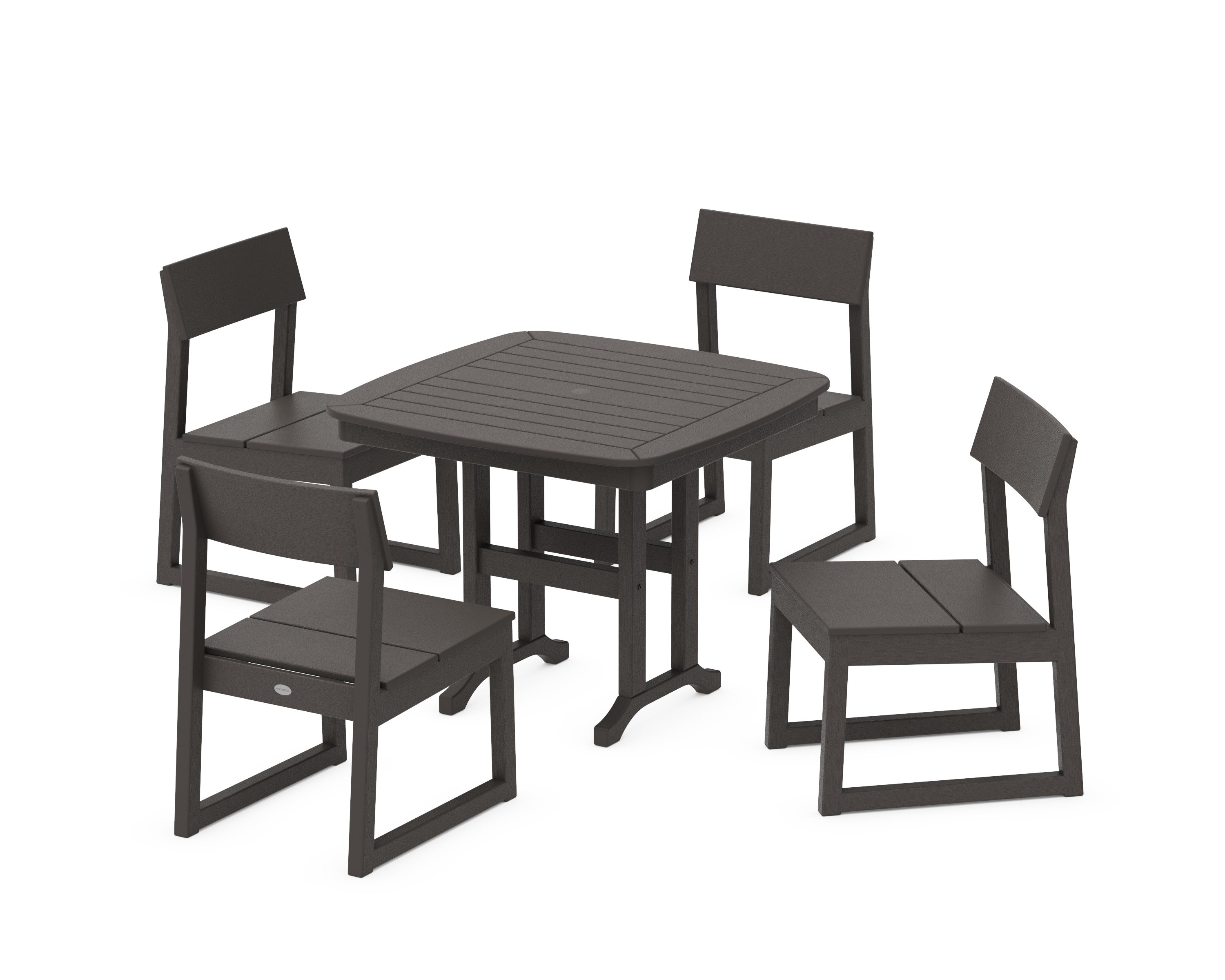 EDGE Side Chair 5-Piece Dining Set in Vintage Coffee