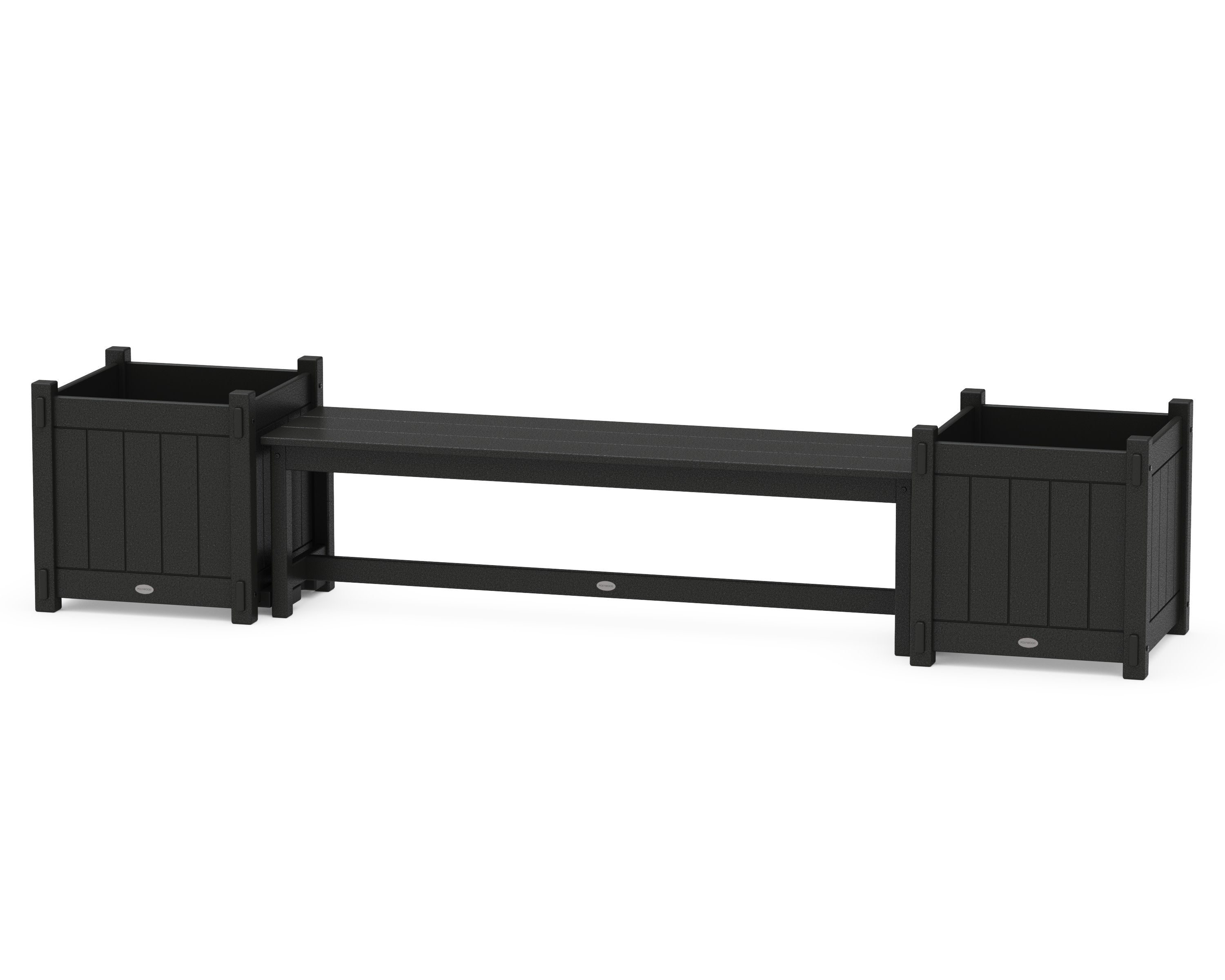 60" Vineyard Straight Planter Bench Set - Large in Black