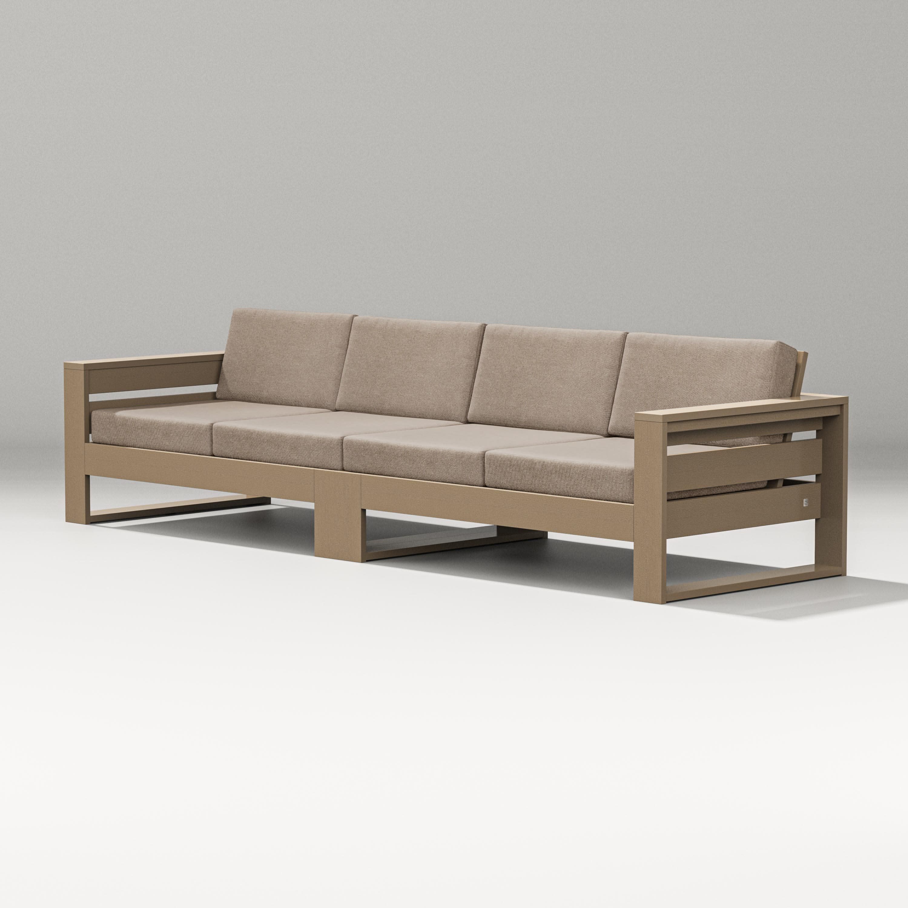 Latitude Straight Sectional in Vintage Sahara / Spiced Burlap