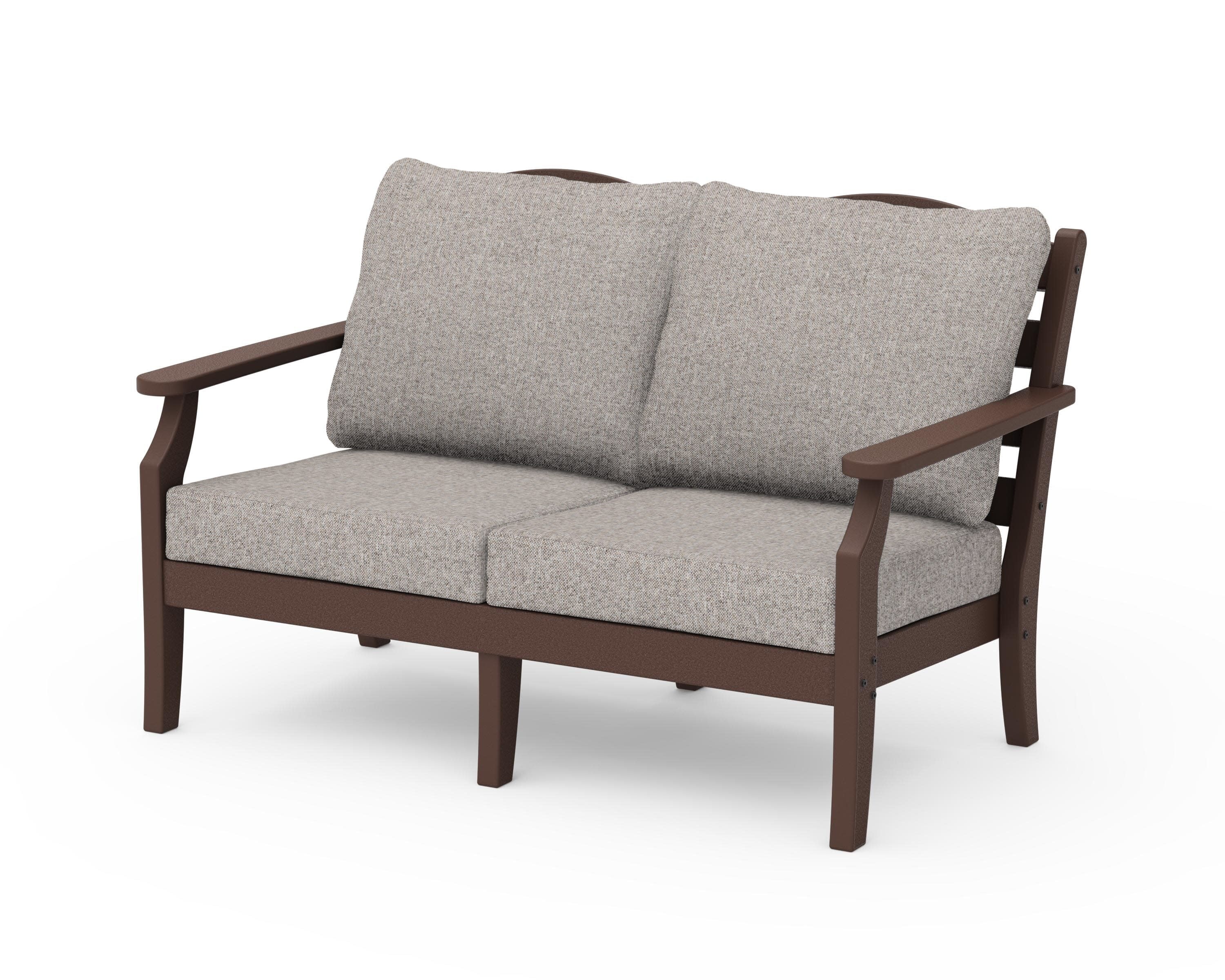 Savannah Deep Seating Loveseat in Mahogany / Weathered Tweed