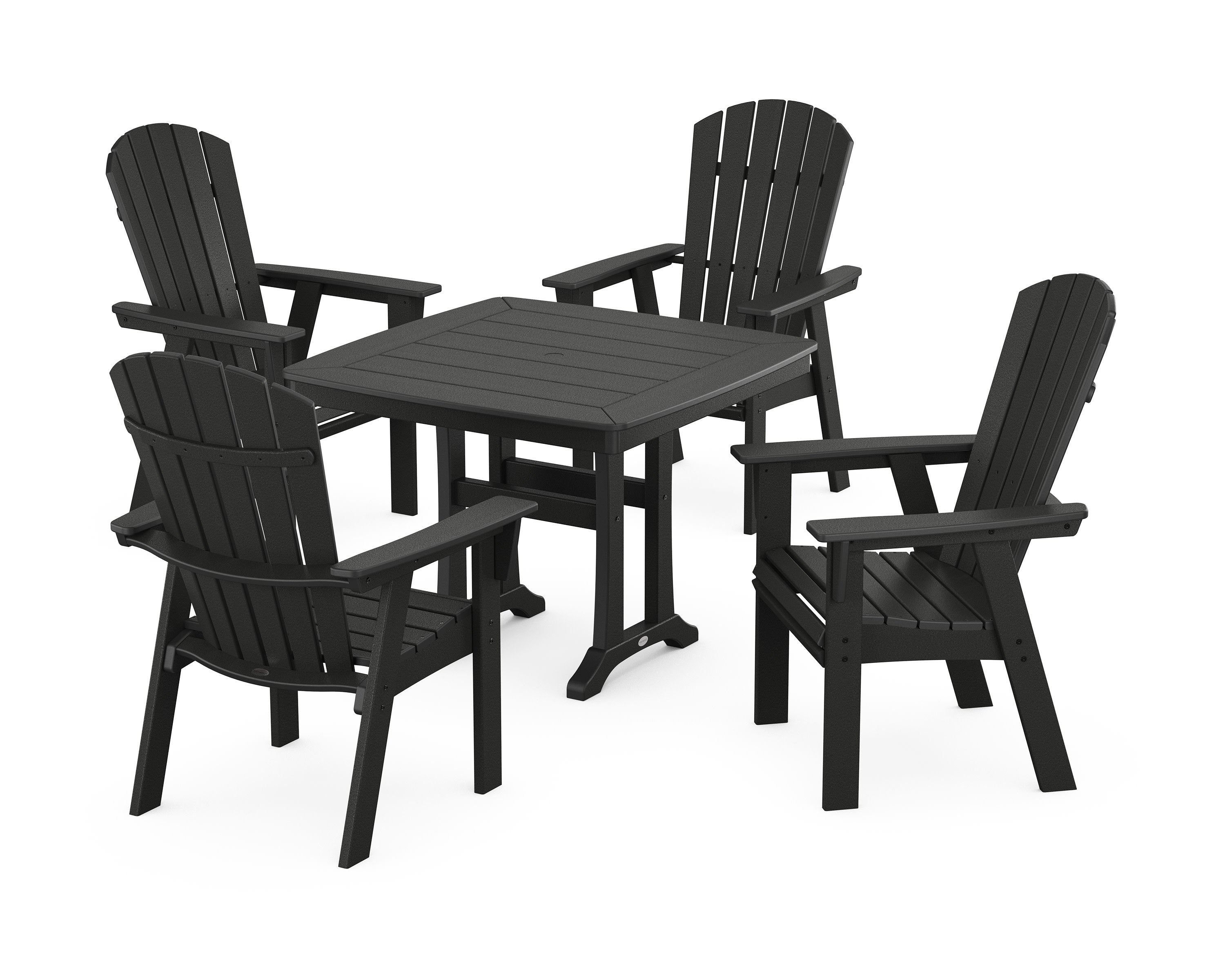 Nautical Adirondack 5-Piece Dining Set with Trestle Legs in Black