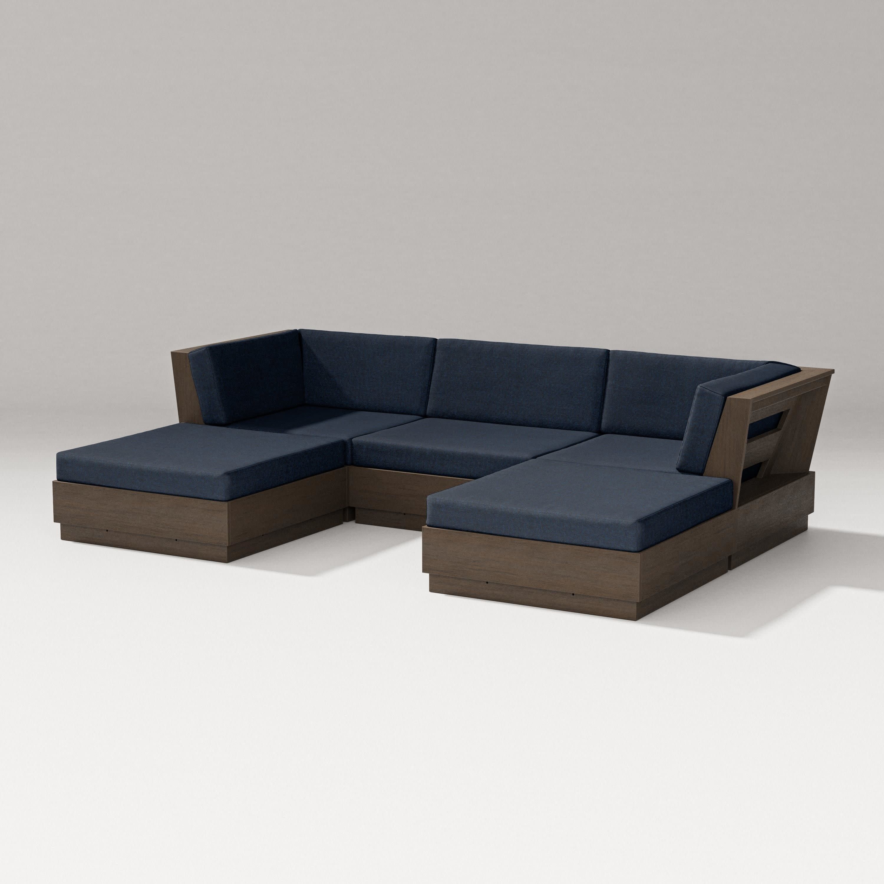 Elevate Double Chaise Sectional in Kona / Marine Indigo