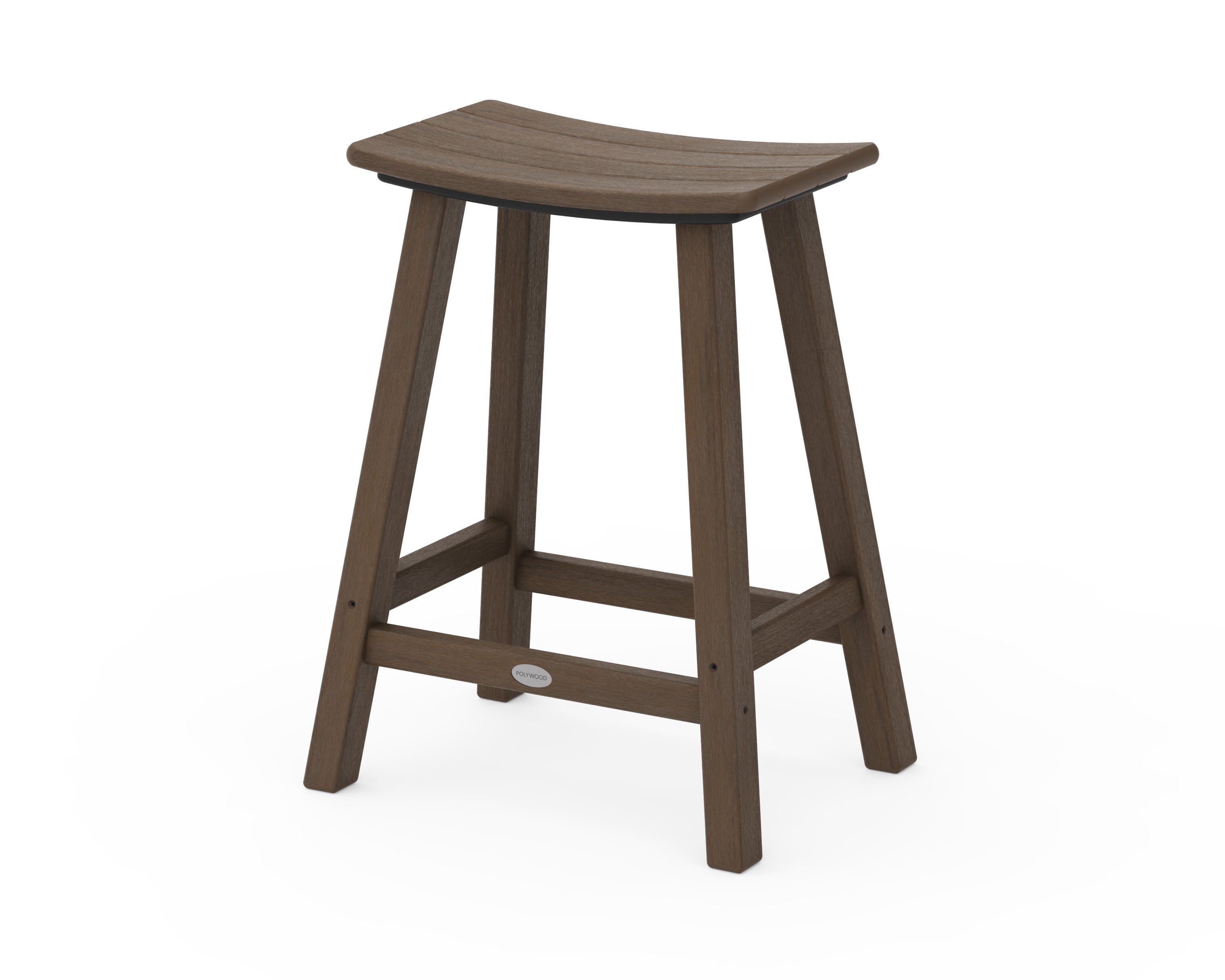 Traditional 24" Saddle Counter Stool in Kona