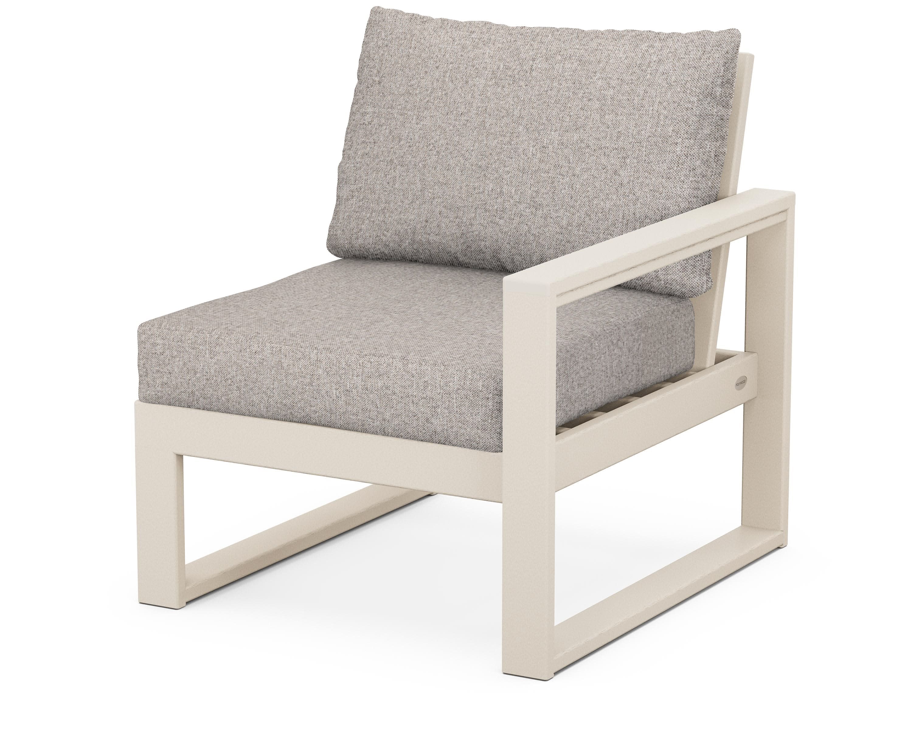 EDGE Modular Right Arm Chair in Sand / Weathered Tweed