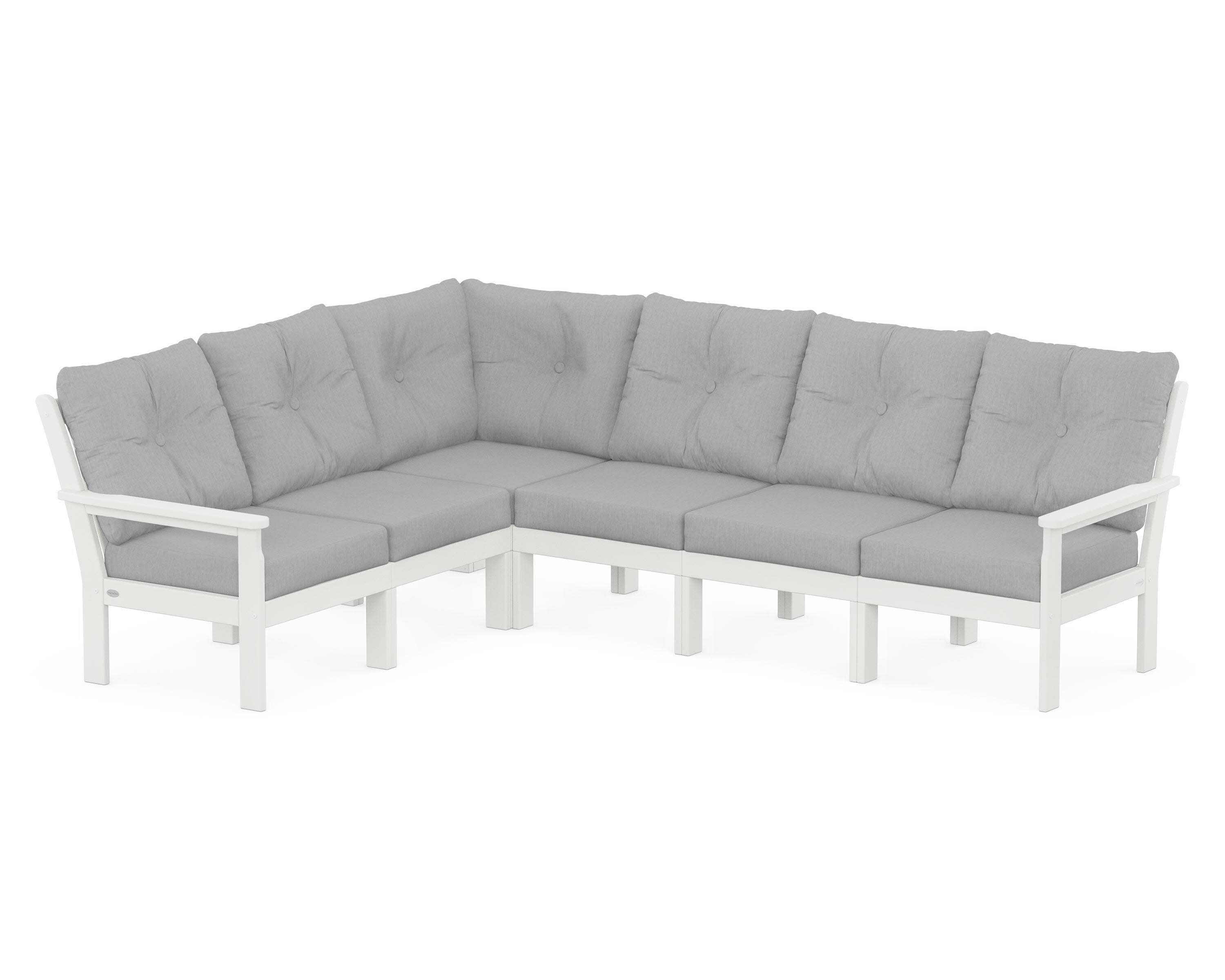 Vineyard 6-Piece Sectional in Vintage White / Granite