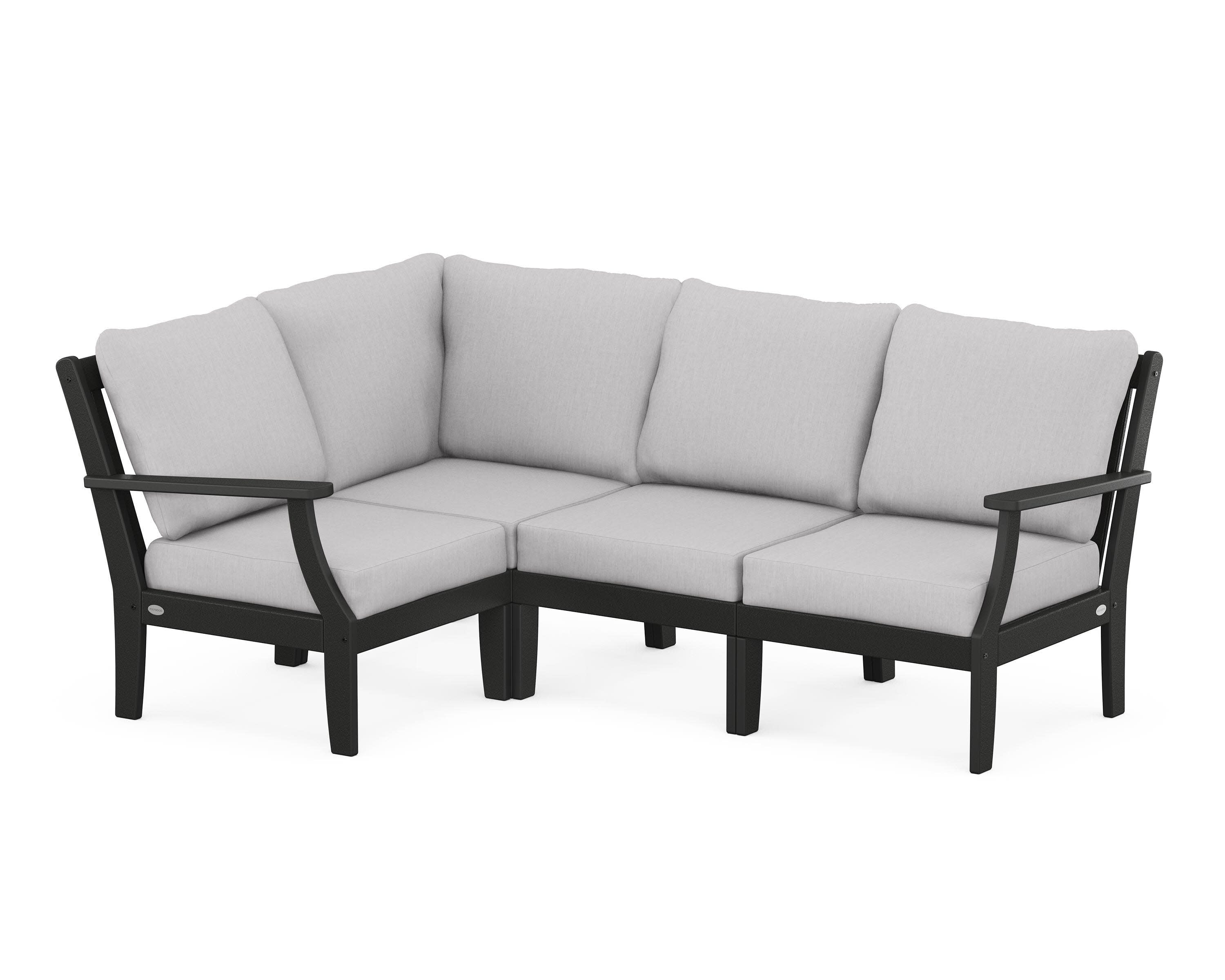 Braxton Modular 4-Piece Deep Seating Set in Black / Granite