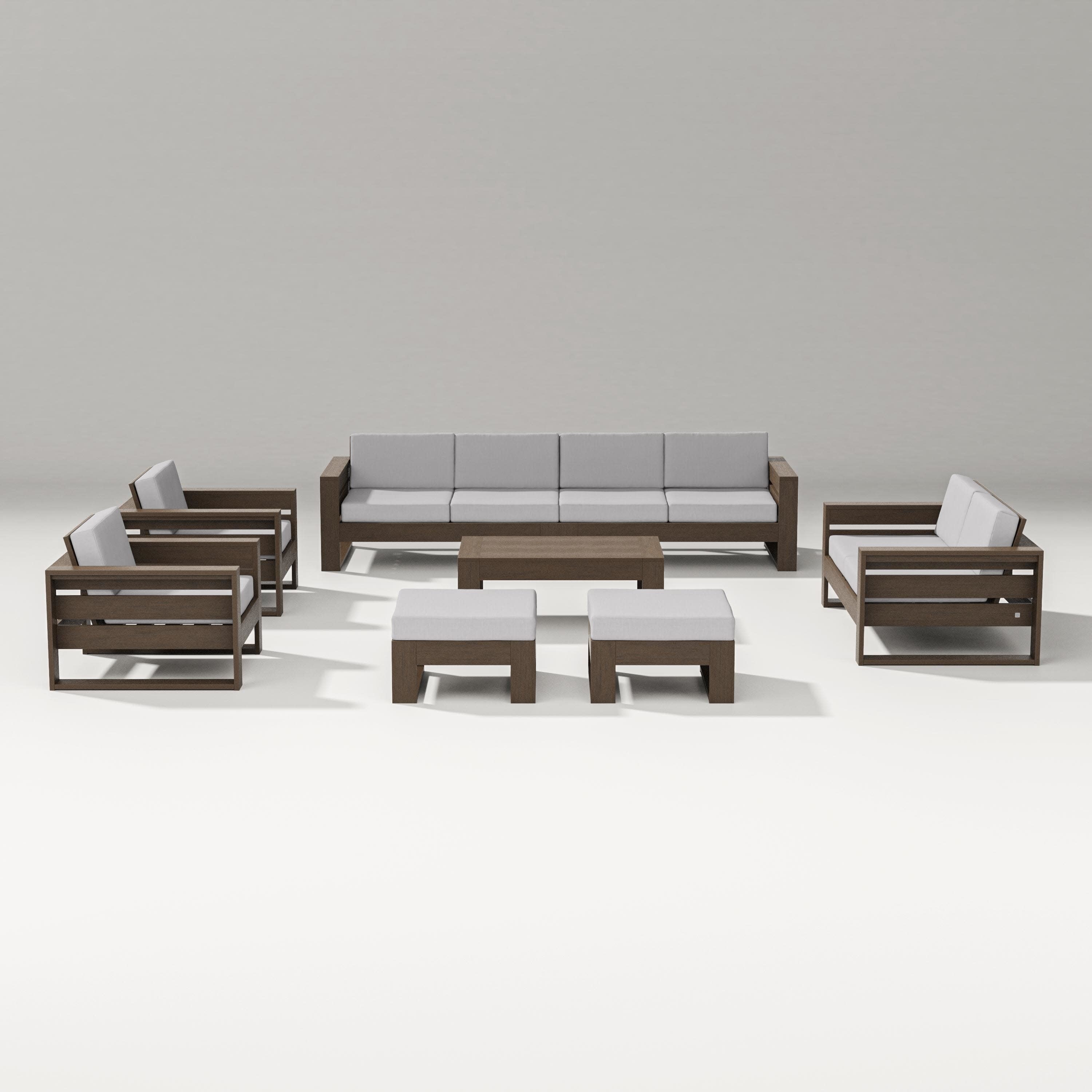 Latitude 8-Piece Lounge Sofa Set in Kona / Granite