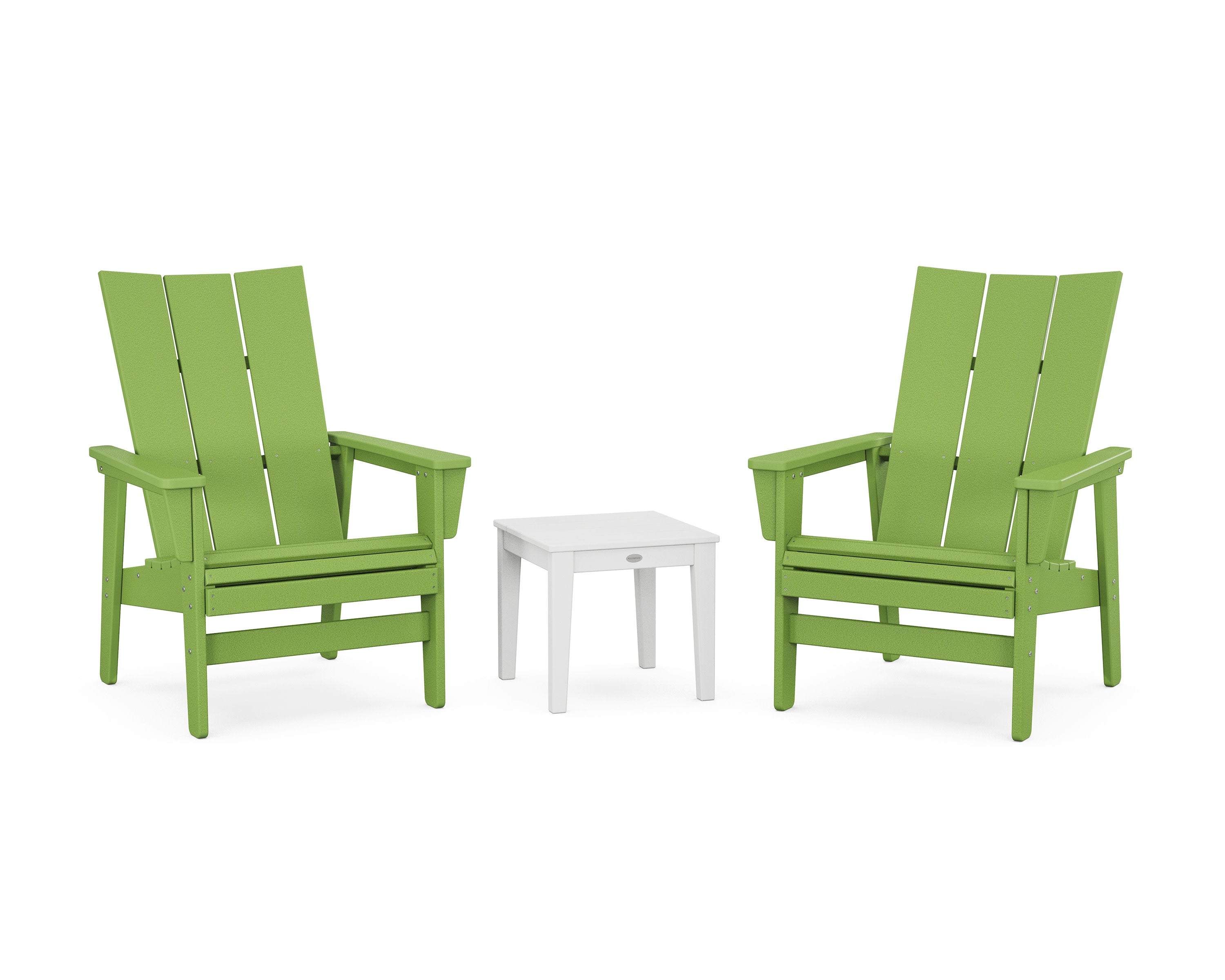 3-Piece Modern Grand Upright Adirondack Set in Lime / White