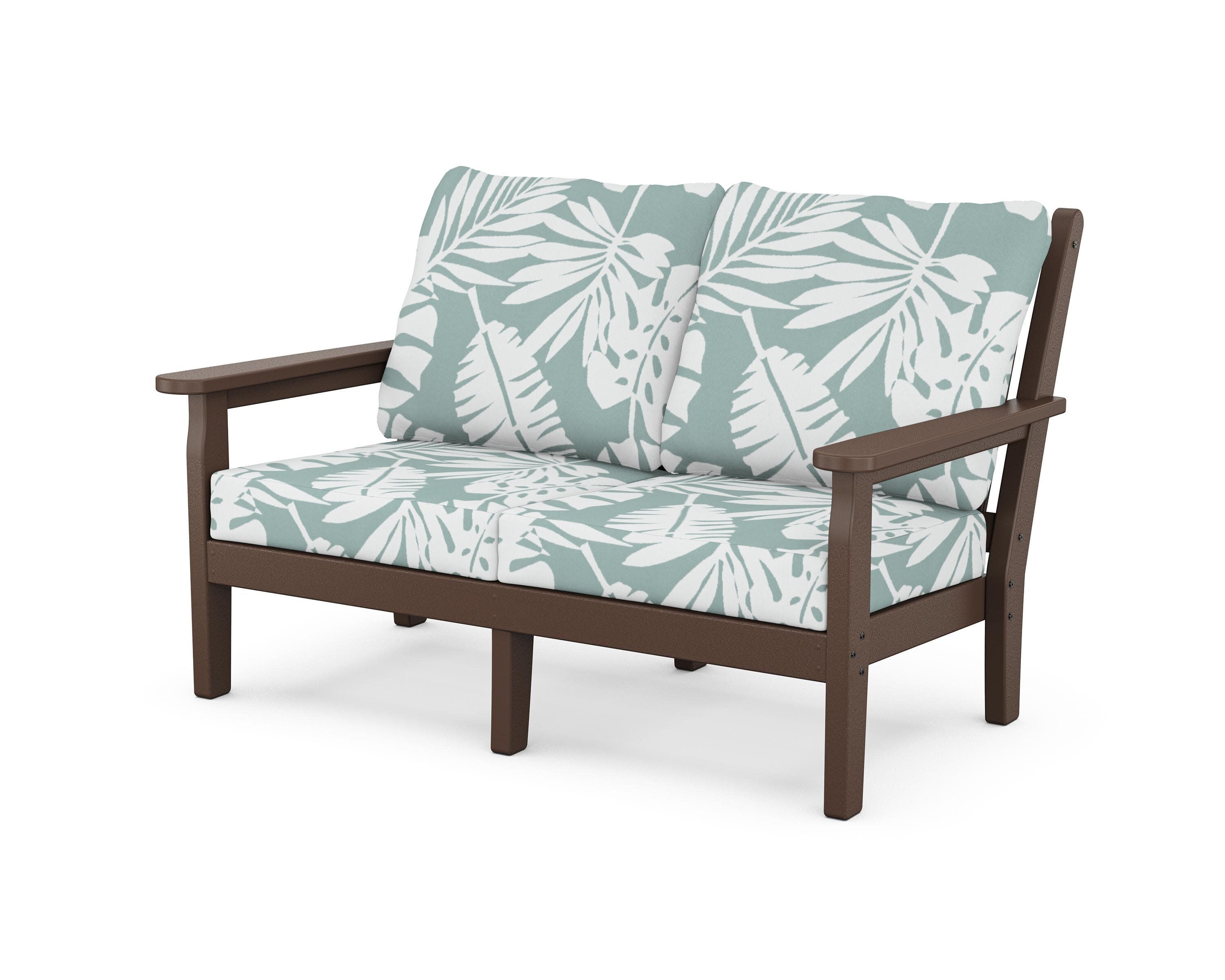 Chippendale Deep Seating Loveseat in Mahogany / Leaf Glacier Spa