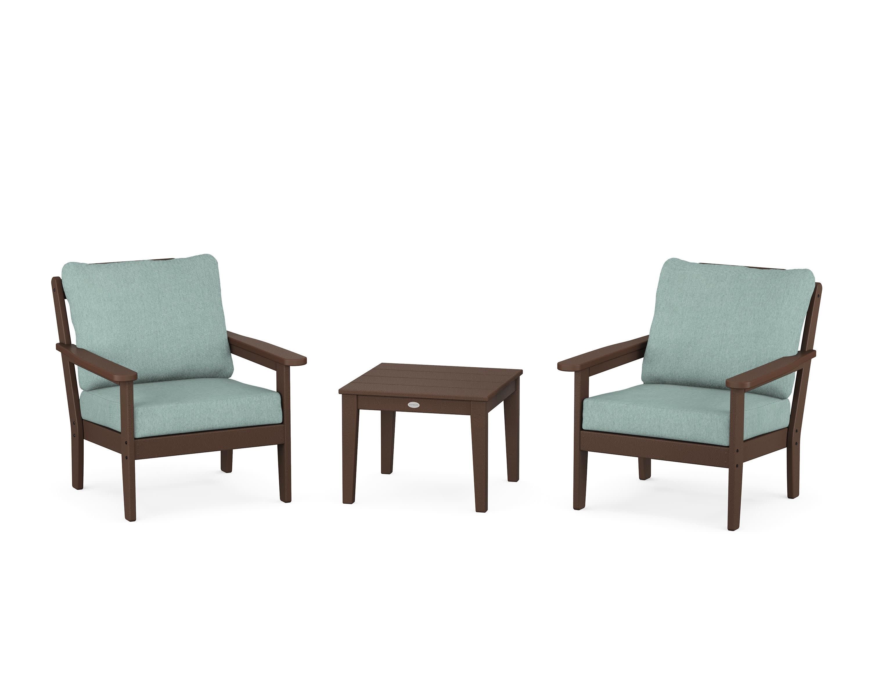 Cottage 3-Piece Deep Seating Set in Mahogany / Glacier Spa