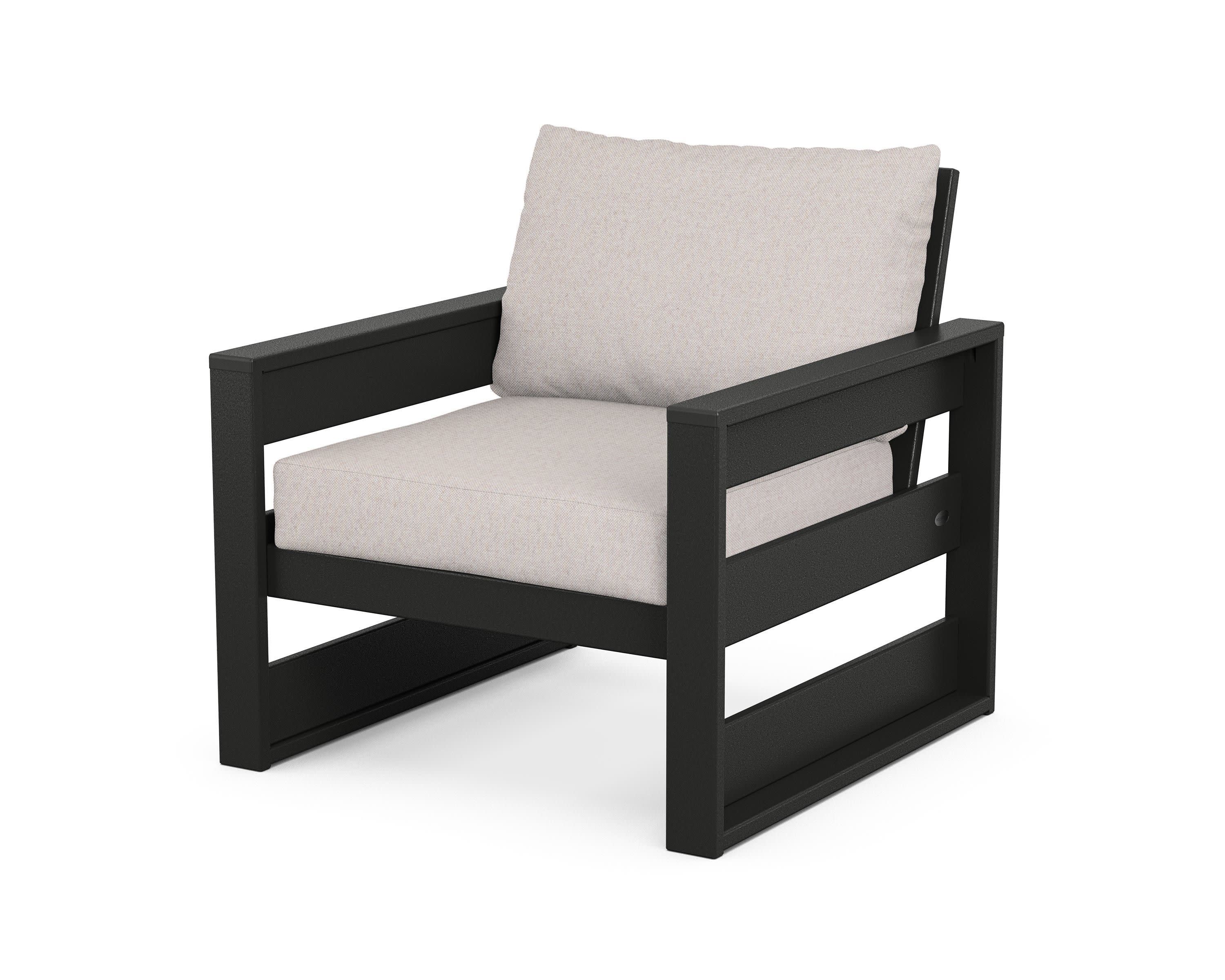 Westport Club Chair in Black / Dune Burlap