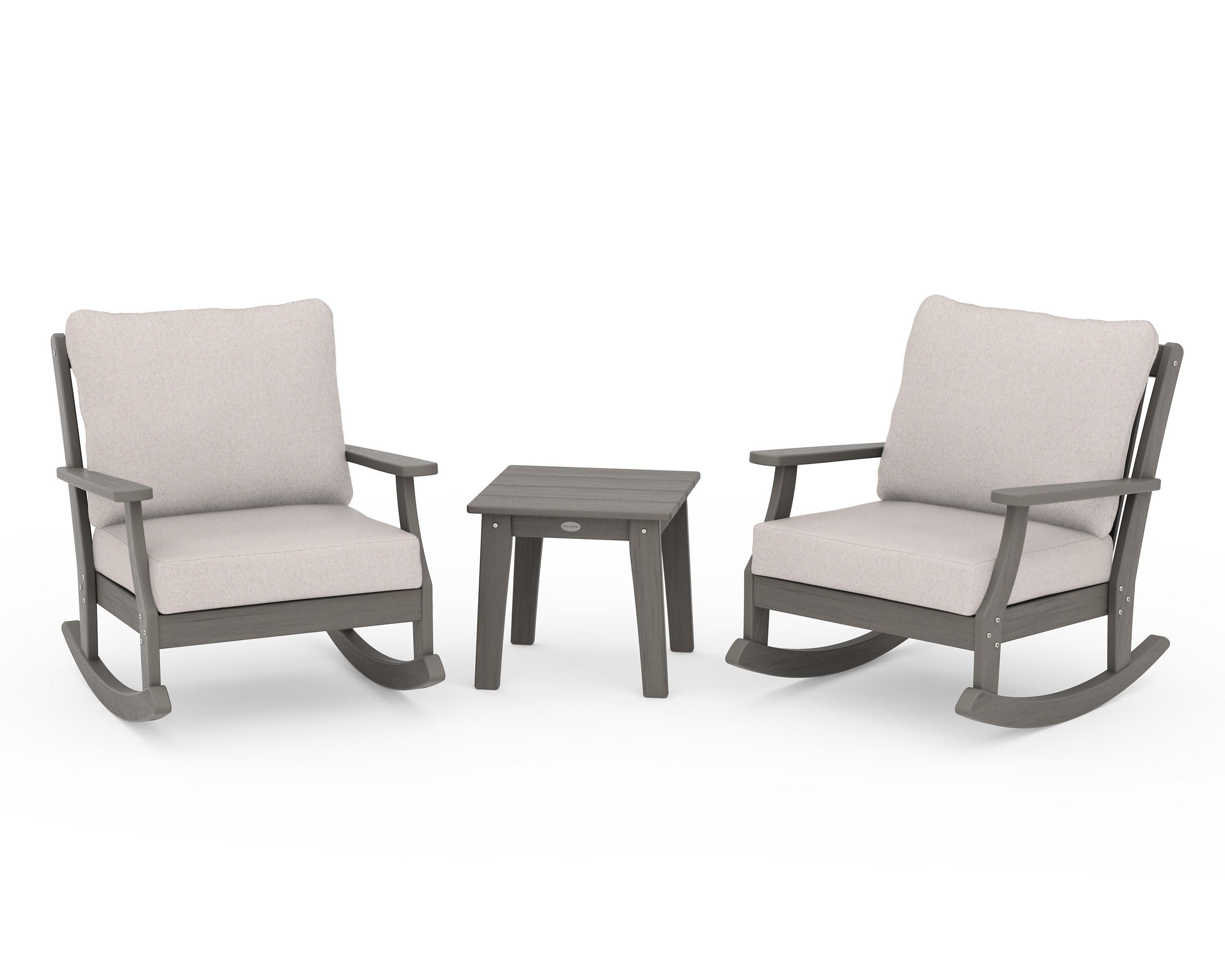 Braxton 3-Piece Deep Seating Rocker Set in Driftwood / Dune Burlap