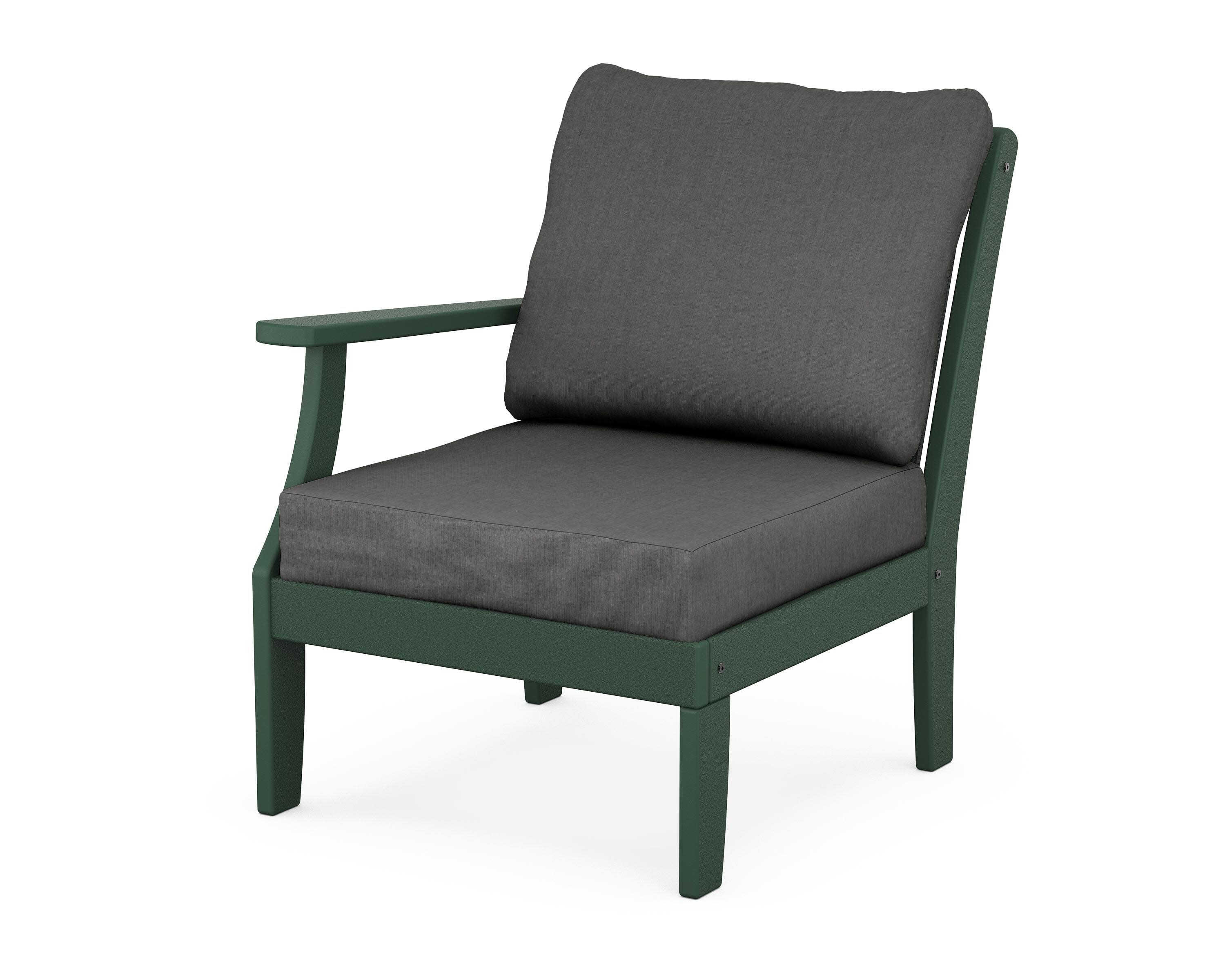 Braxton Modular Left Arm Chair in Green / Spectrum Carbon