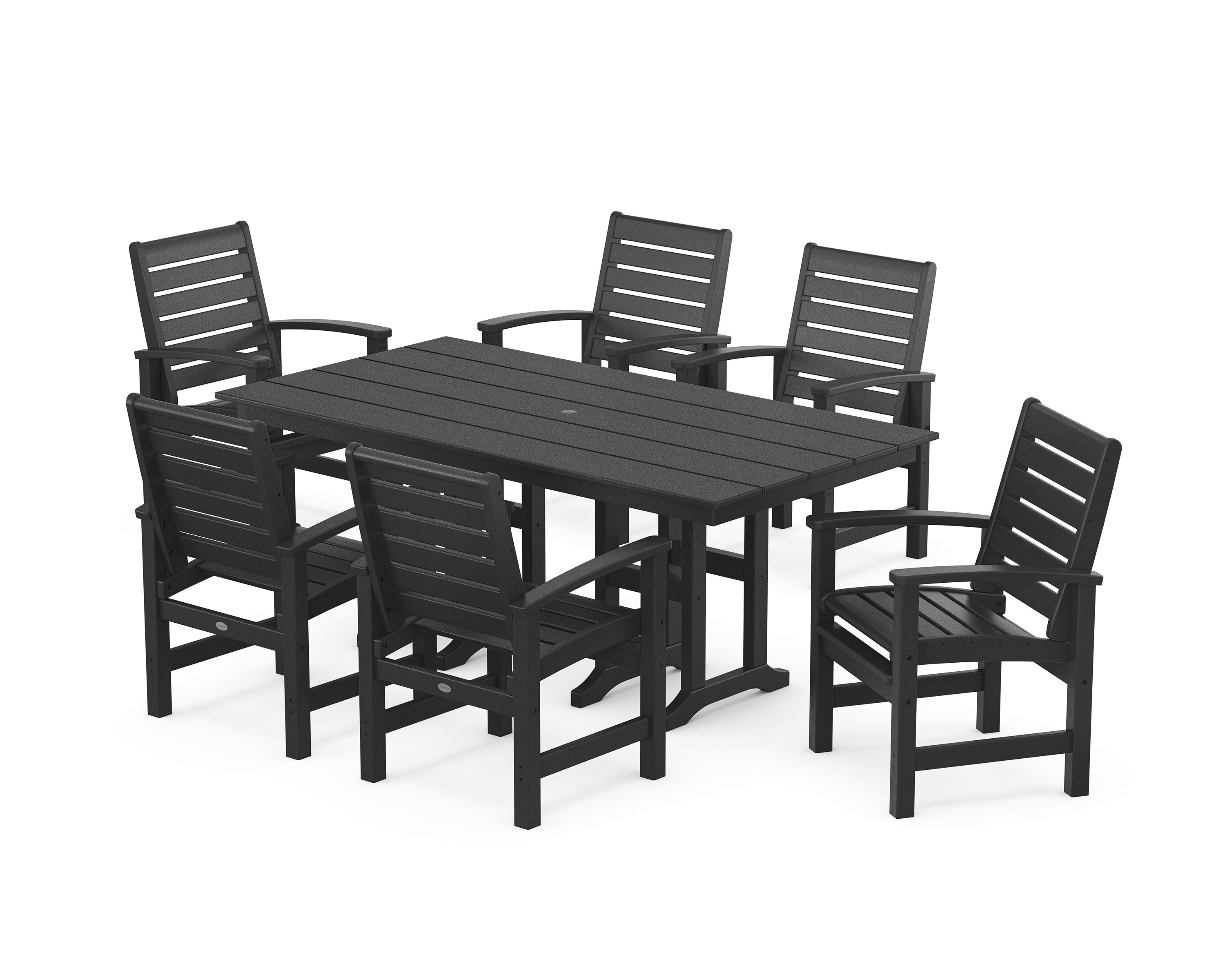 Signature 7-Piece Farmhouse Dining Set in Black