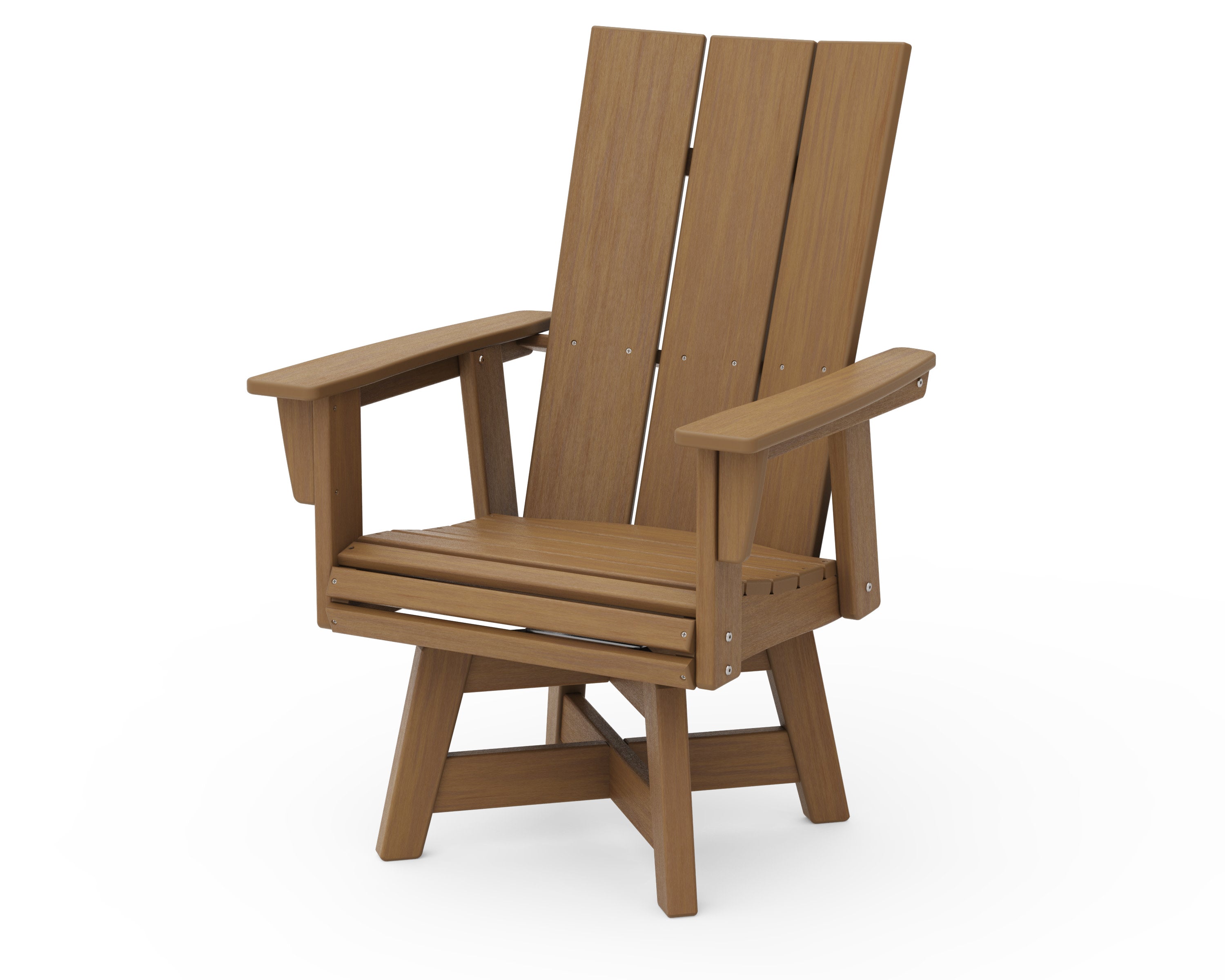 Modern Curveback Adirondack Swivel Dining Chair in Natural