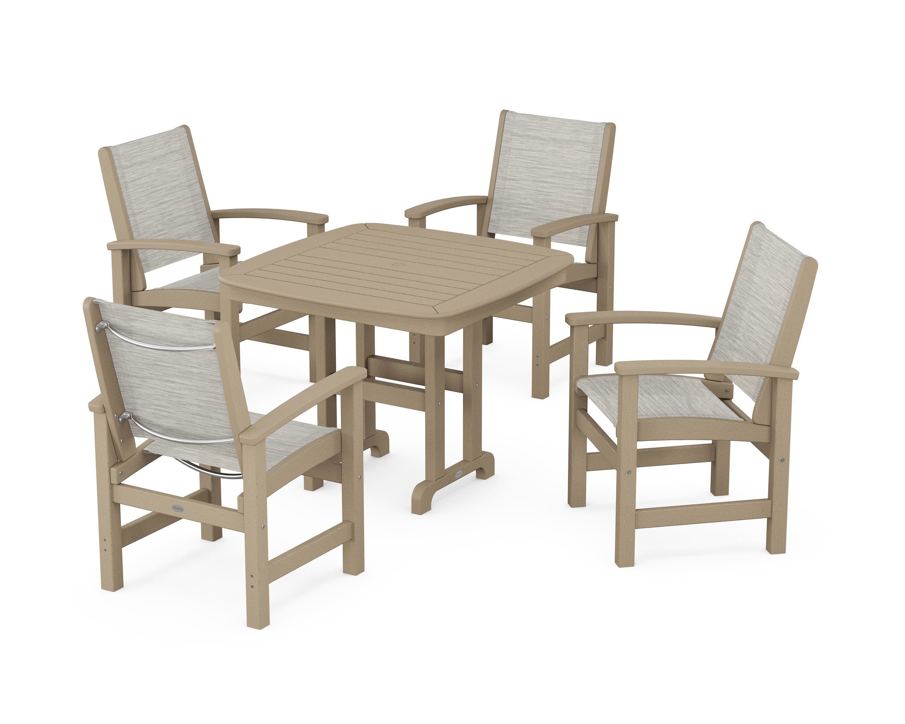 Coastal 5-Piece Dining Set in Vintage Sahara / Birch Sling