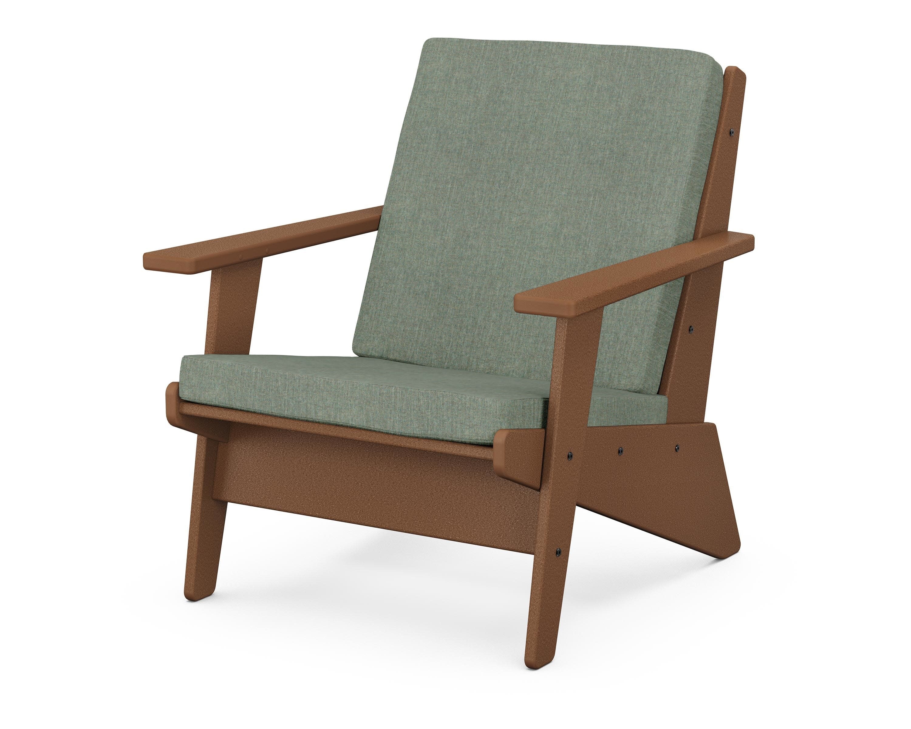 Riviera Modern Lounge Chair in Teak / Cast Sage