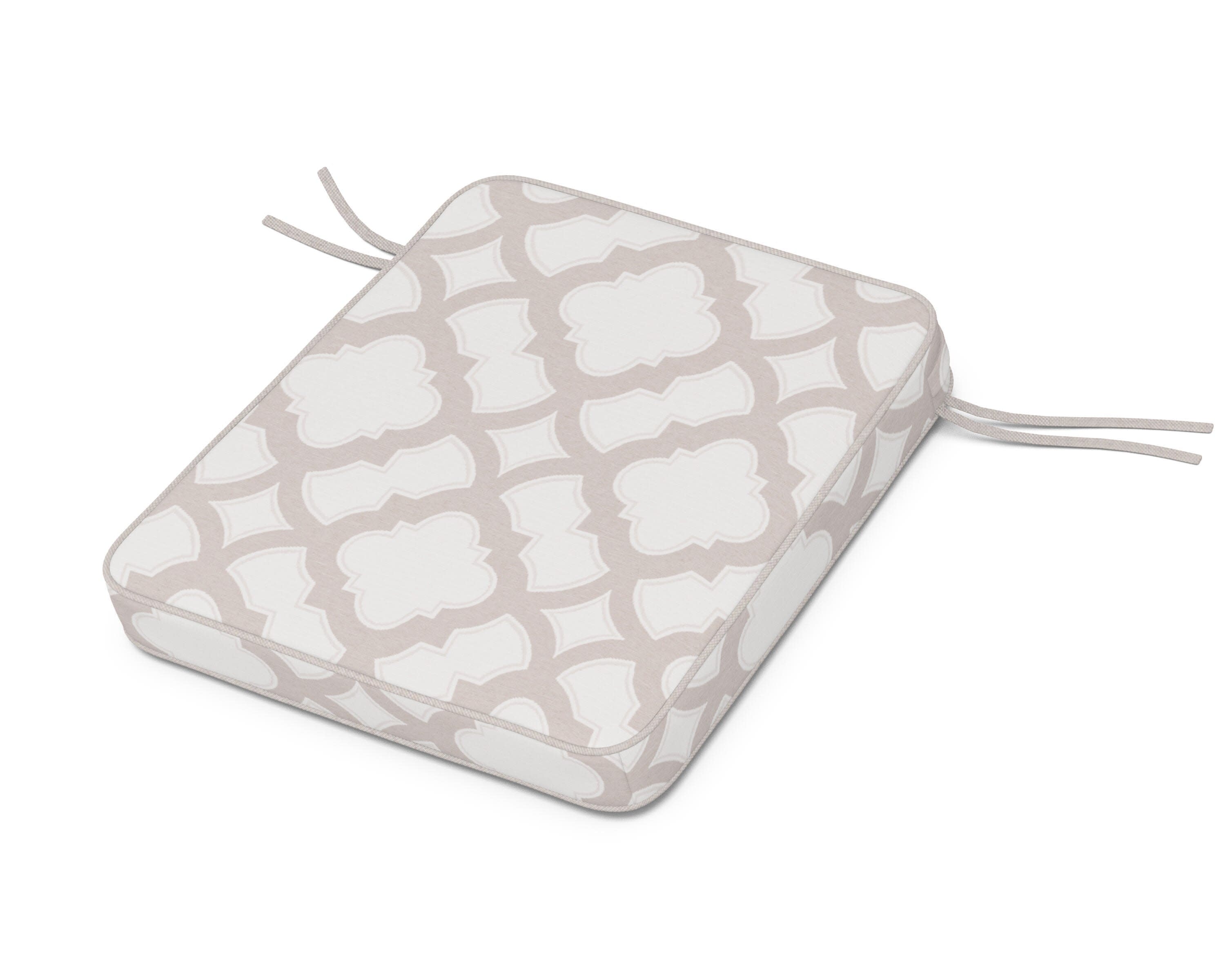 Chinoiserie Rocker Seat Cushion in Trellis Dune Burlap