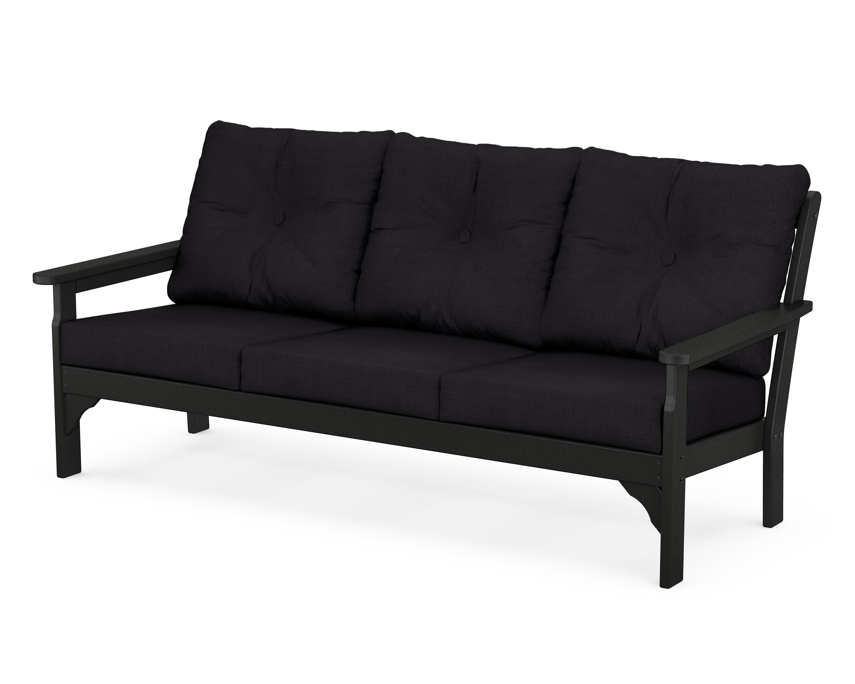 Vineyard Deep Seating Sofa in Black / Midnight Linen
