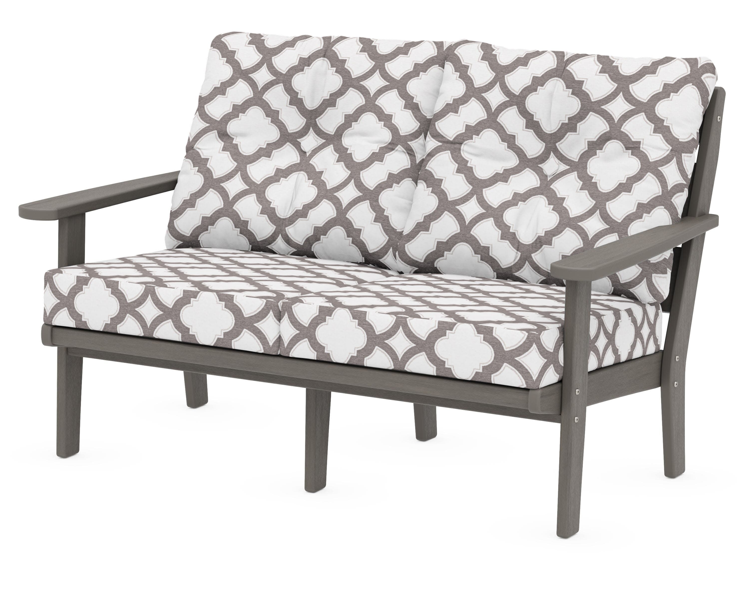 Lakeside Deep Seating Loveseat in Driftwood / Trellis Grey Mist