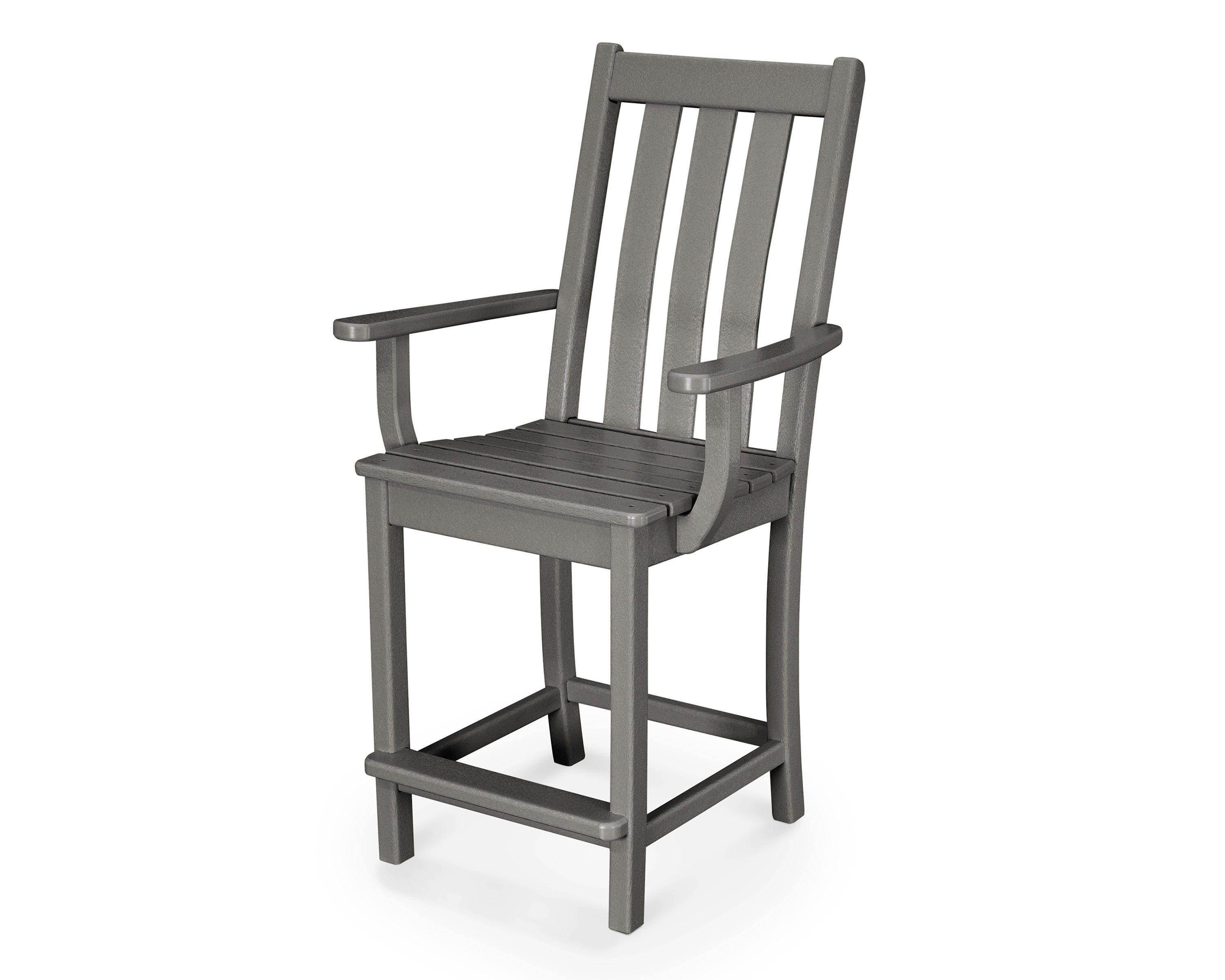 Vineyard Counter Arm Chair in Slate Grey