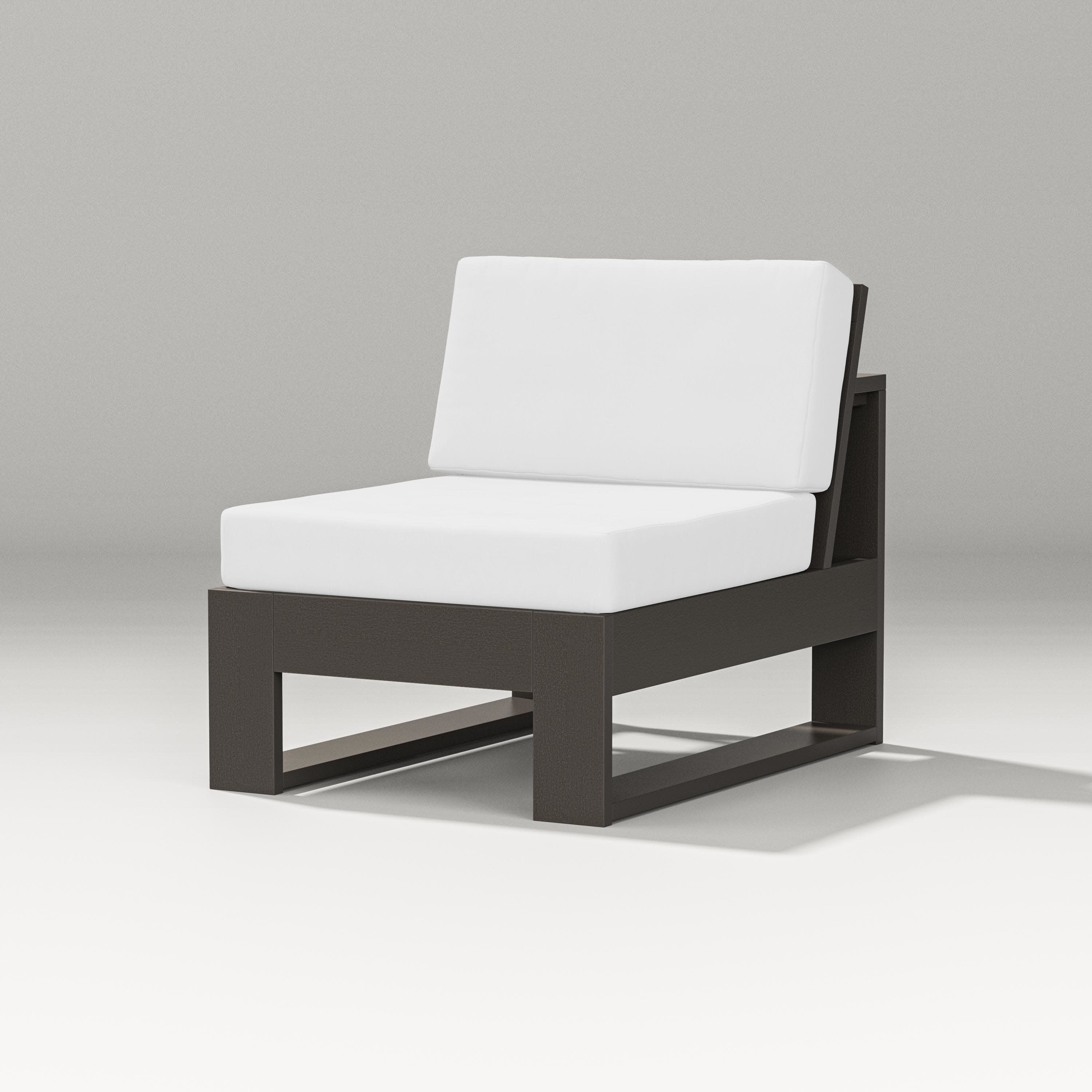 Latitude Modular Armless Chair in Vintage Coffee / Natural