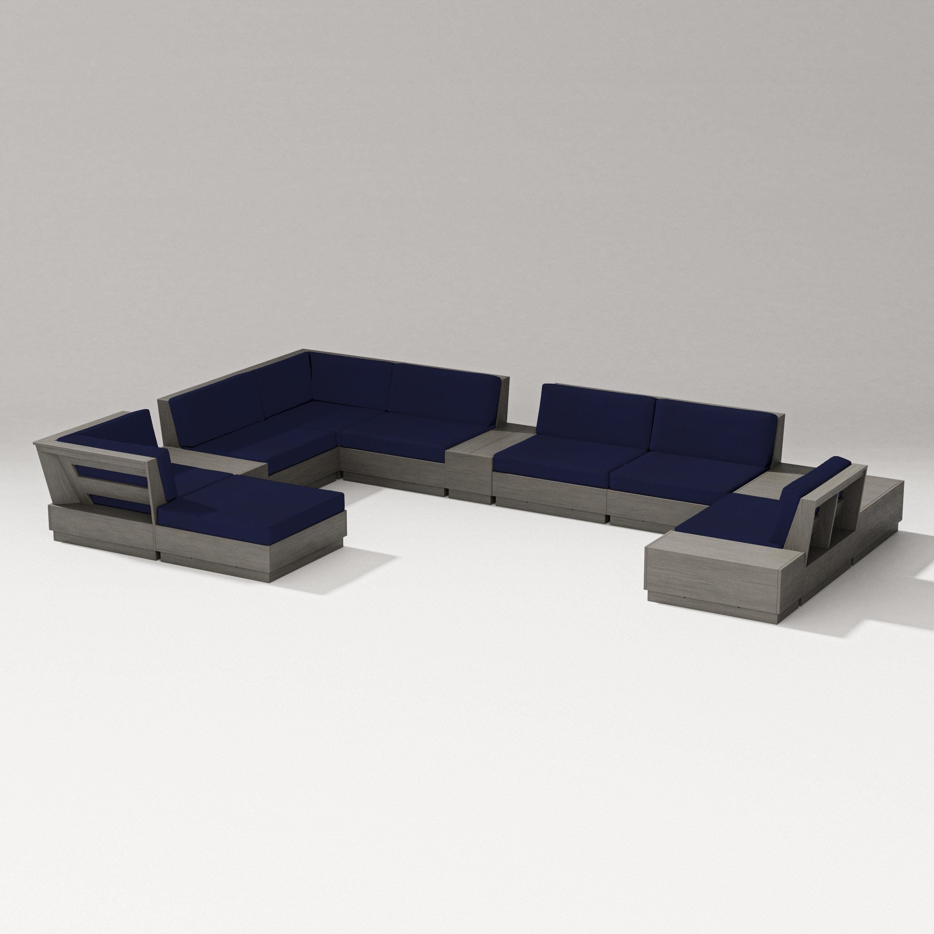 Elevate 12-Piece Conversation Sectional Set in Driftwood / Navy