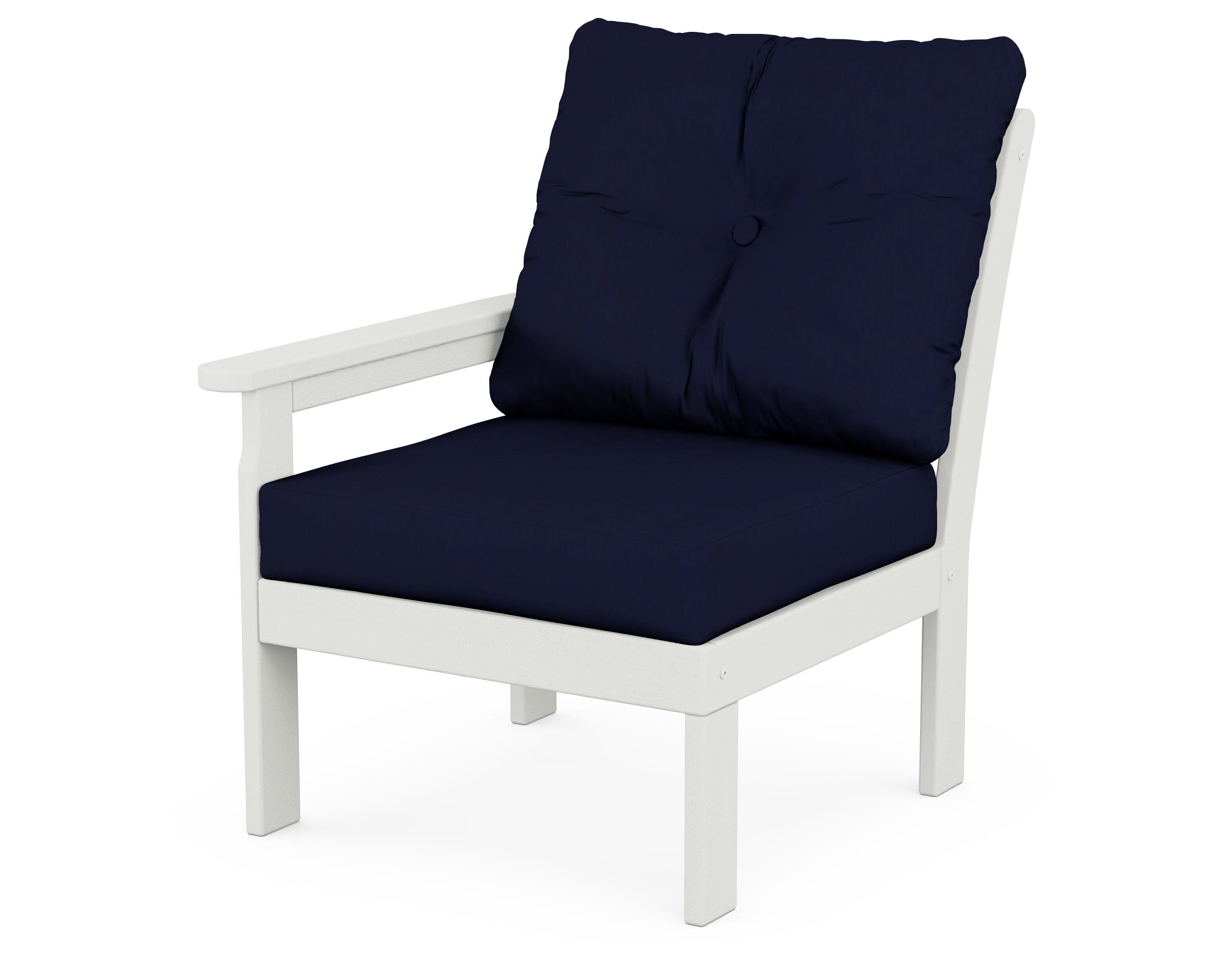 Vineyard Modular Left Arm Chair in Vintage White / Navy